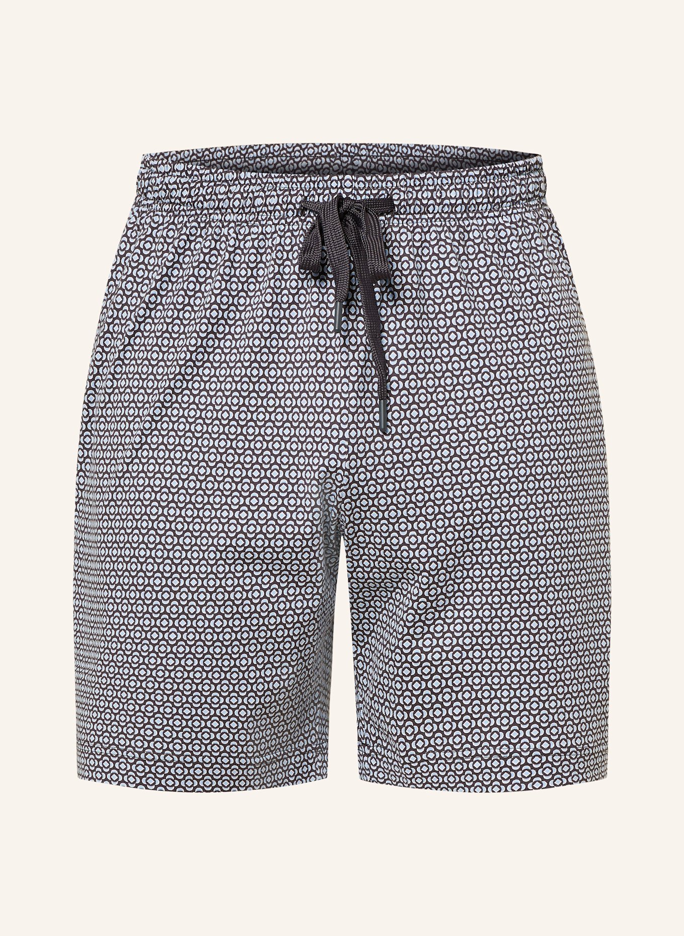 mey Schlafshorts Serie ROUND GEO: BLAUGRAU/ DUNKELGRAU