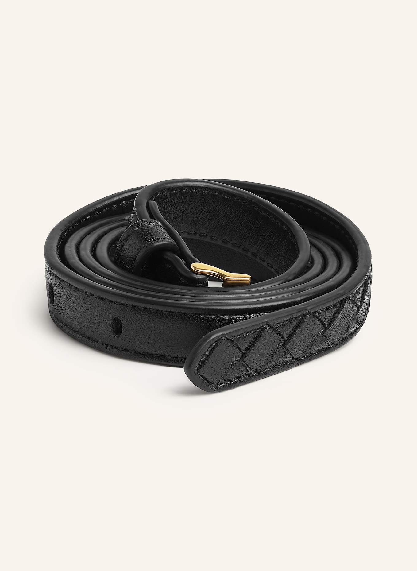 BOTTEGA VENETA Ledergürtel, Farbe: BLACK/MUSE BRASS (Bild 2)