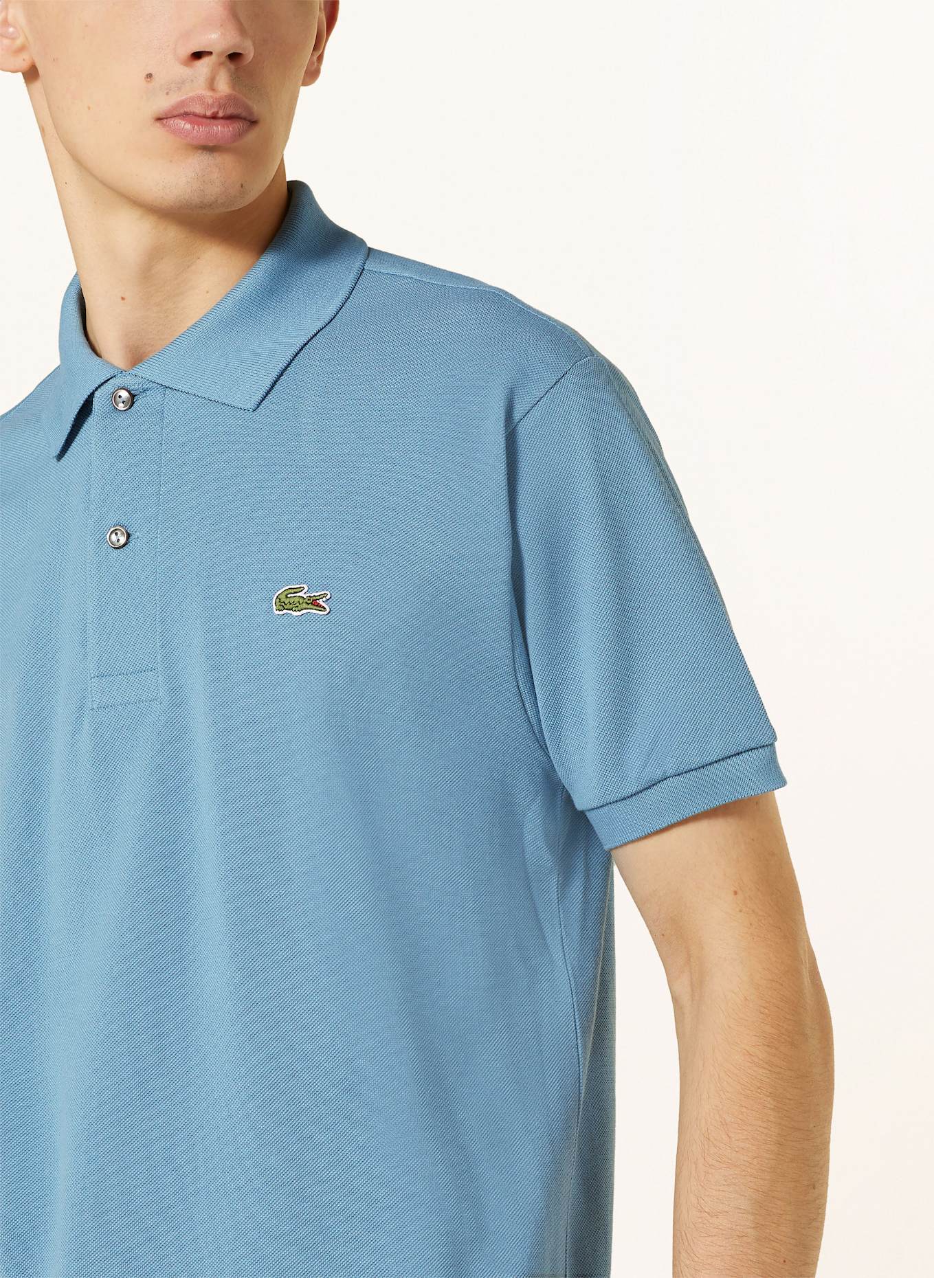 LACOSTE Piqué-Poloshirt Classic Fit: BLAUGRAU