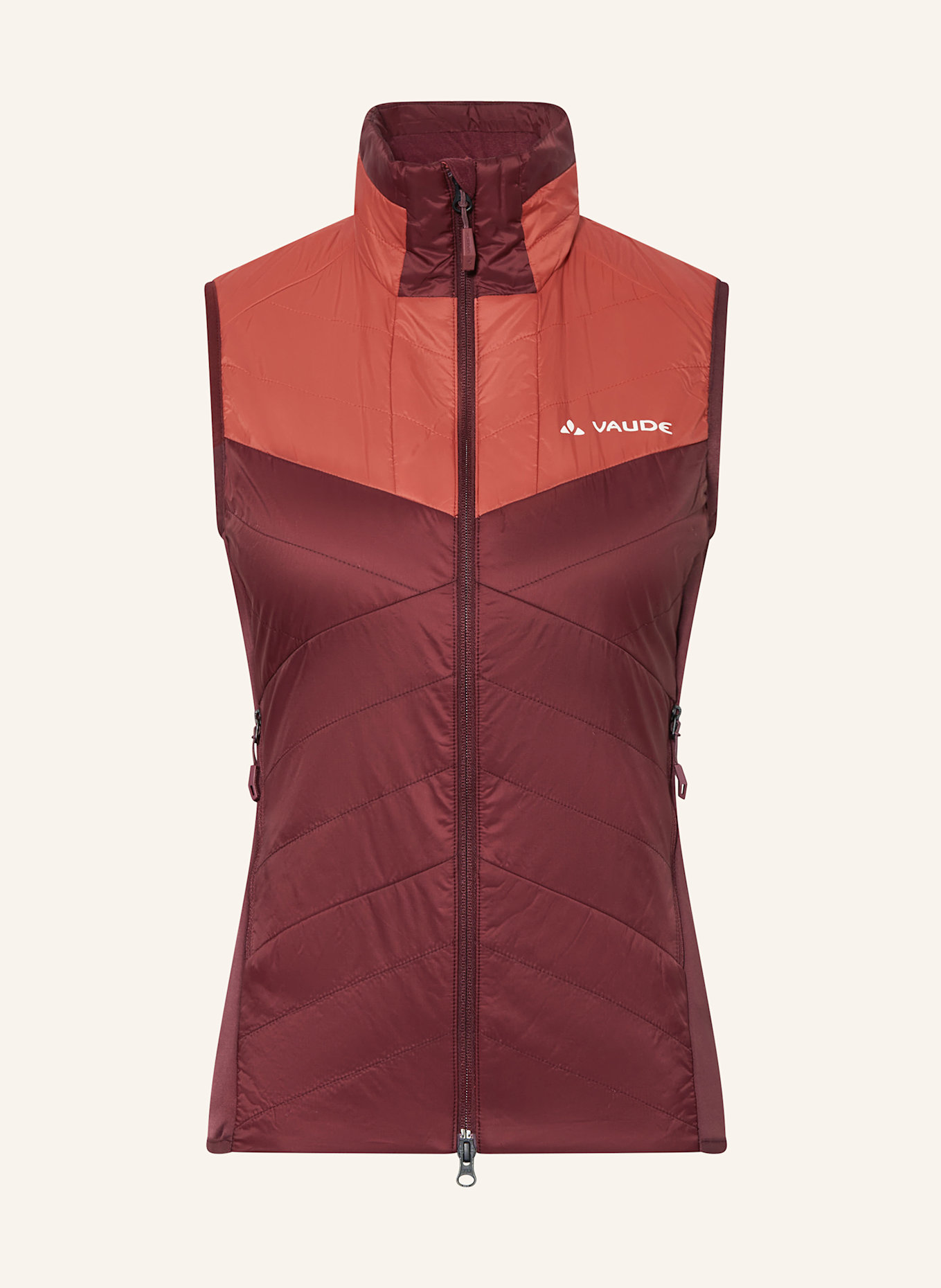 VAUDE Hybrid-Steppweste SESVENNA: DUNKELLILA / HELLROT