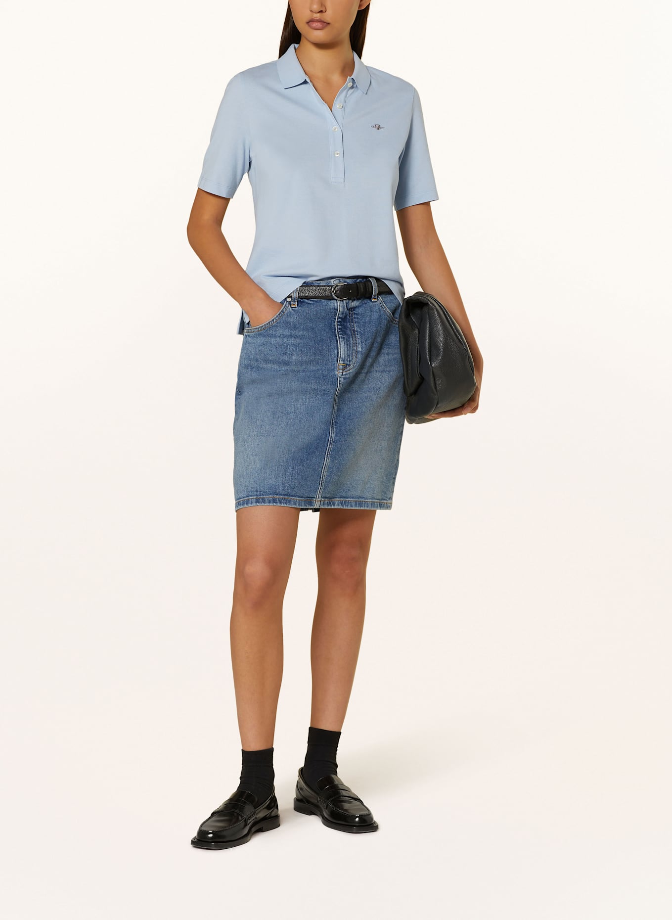 GANT Piqué-Poloshirt: HELLBLAU