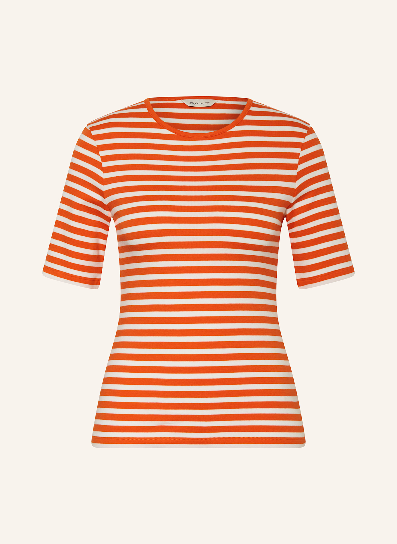 GANT T-Shirt: WEISS/ DUNKELORANGE