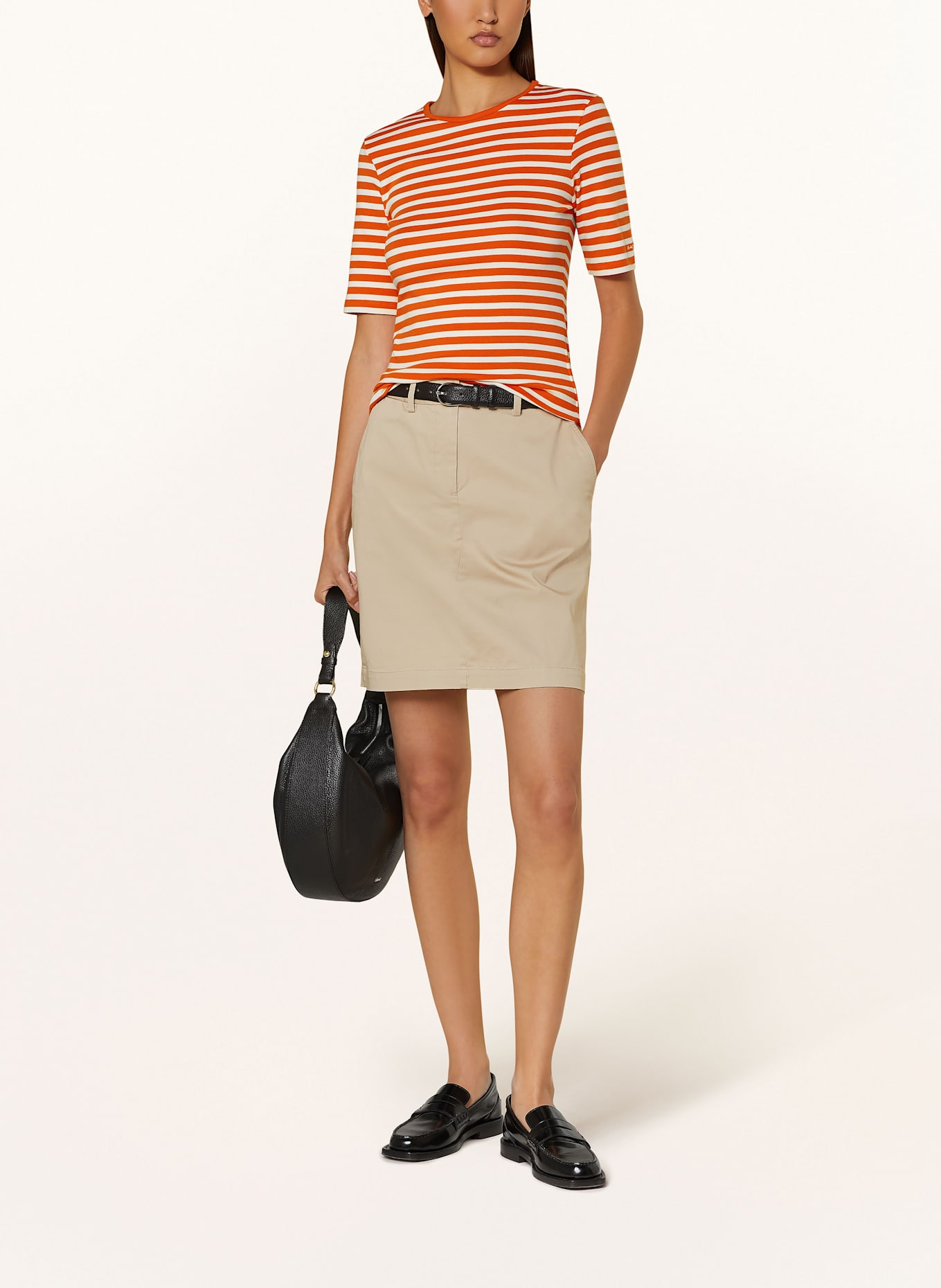 GANT T-Shirt: WEISS/ DUNKELORANGE