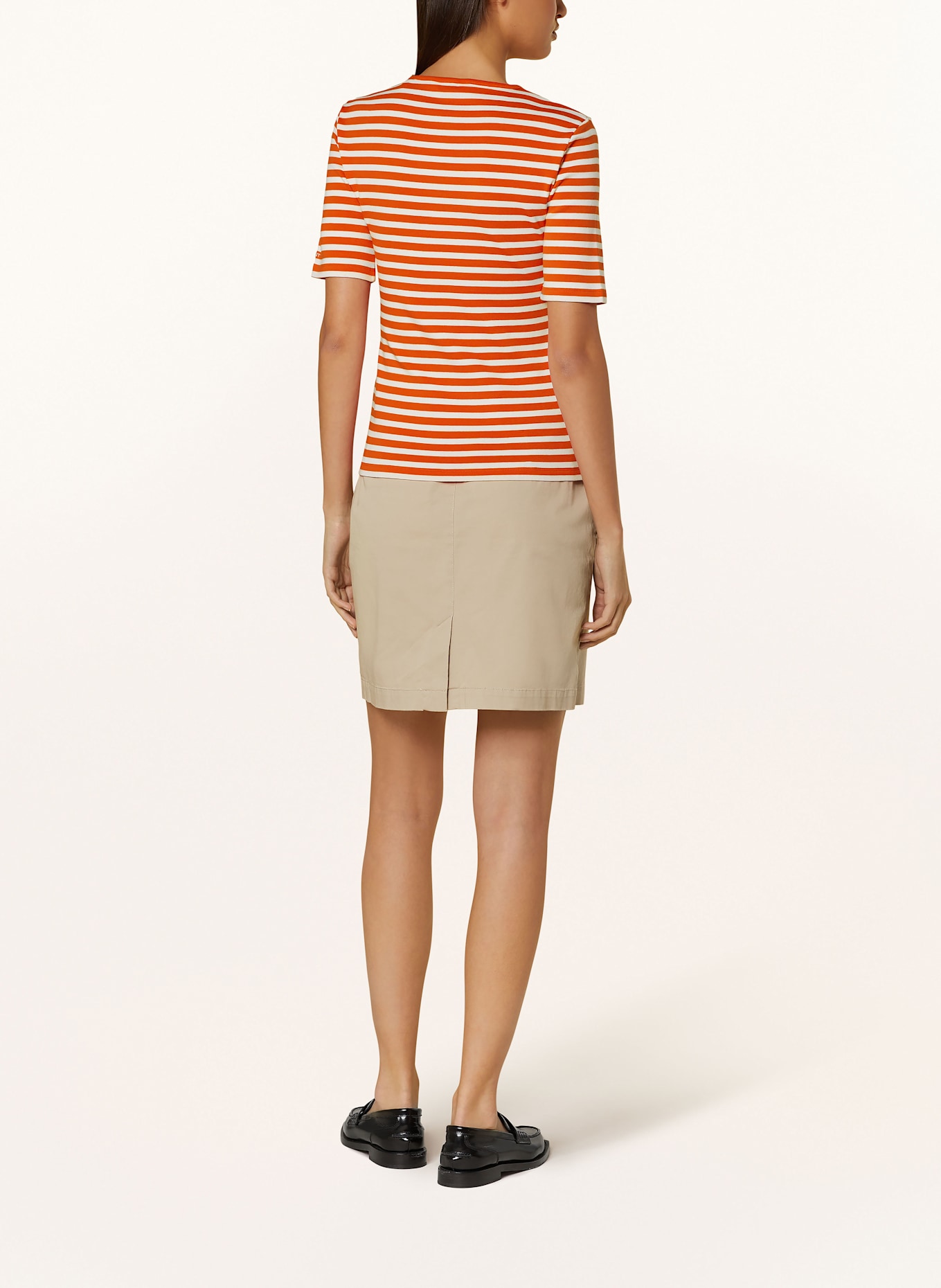 GANT T-Shirt: WEISS/ DUNKELORANGE