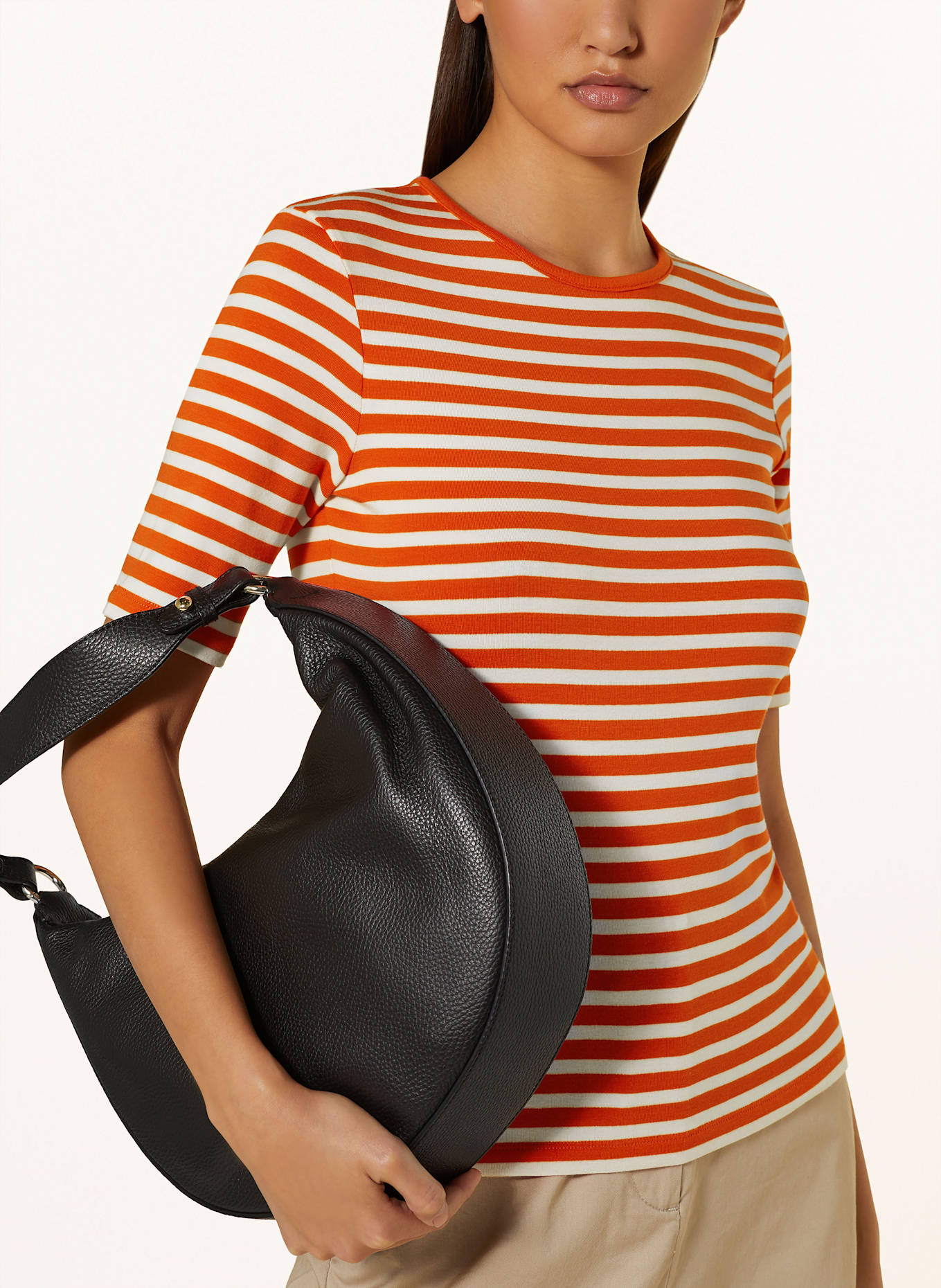 GANT T-Shirt: WEISS/ DUNKELORANGE