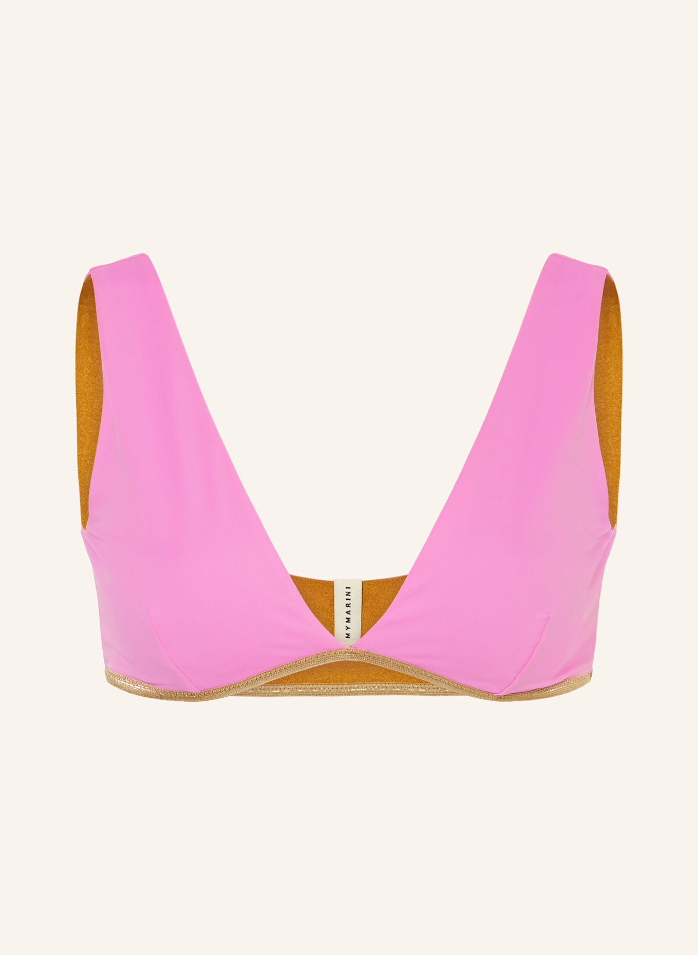 MYMARINI Bustier-Bikini-Top POOL BRA SHINE zum Wenden mit UV-Schutz 50+: ROSA / COGNAC