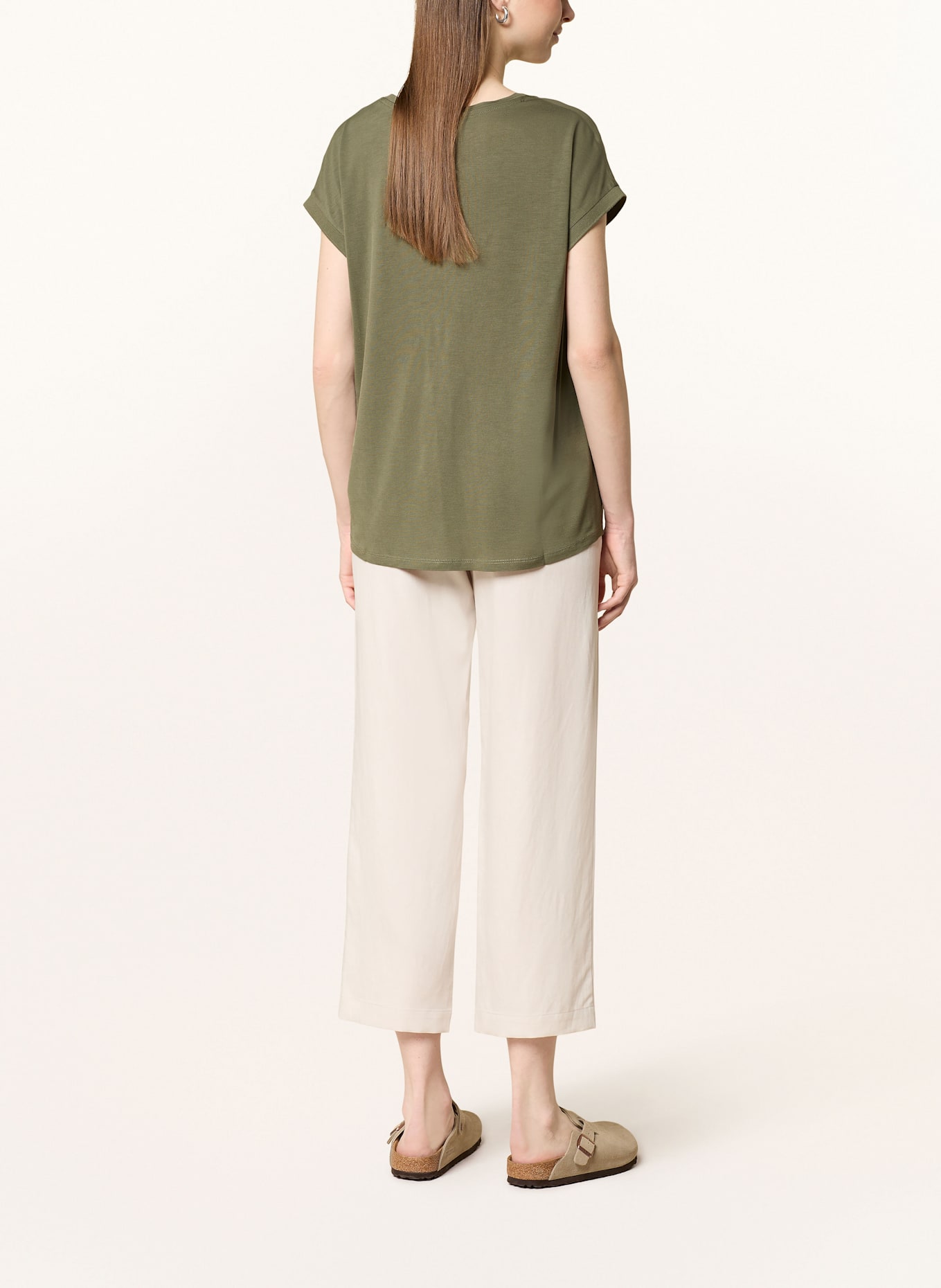 oui Blusenshirt im Materialmix: OLIV