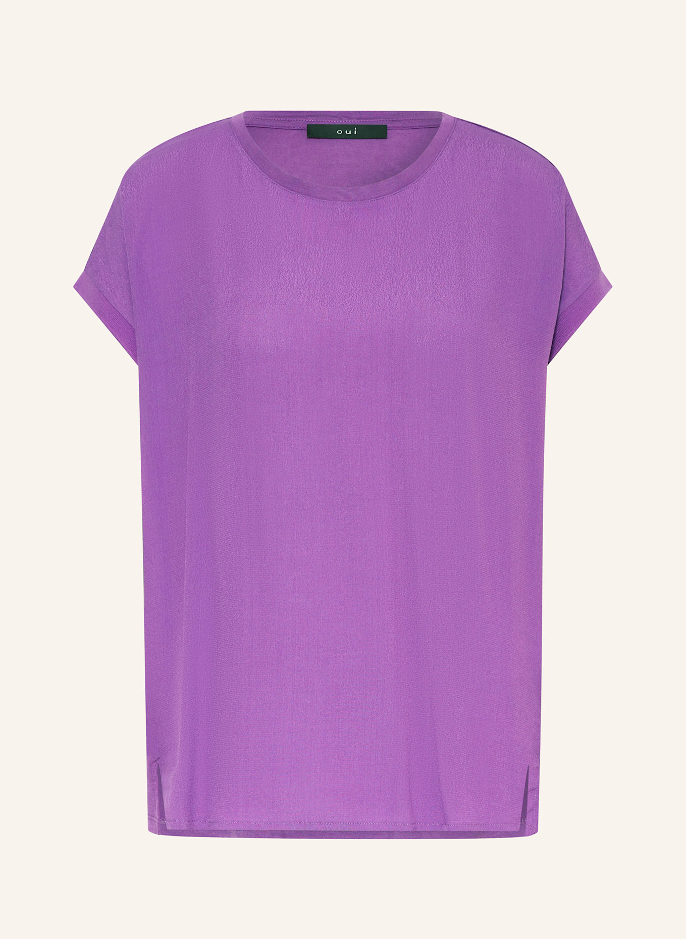 oui Blusenshirt im Materialmix: LILA