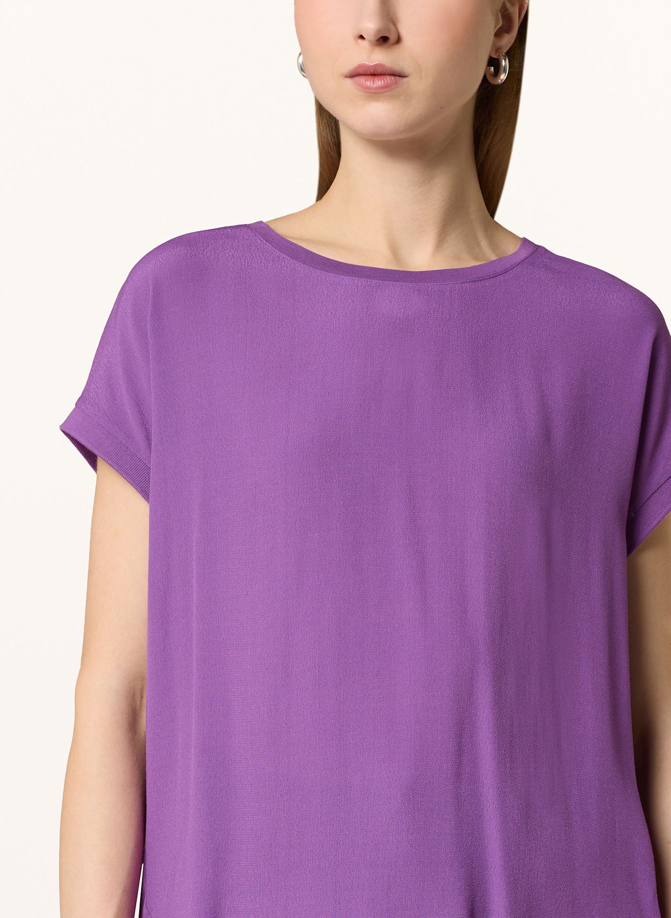 oui Blusenshirt im Materialmix: LILA