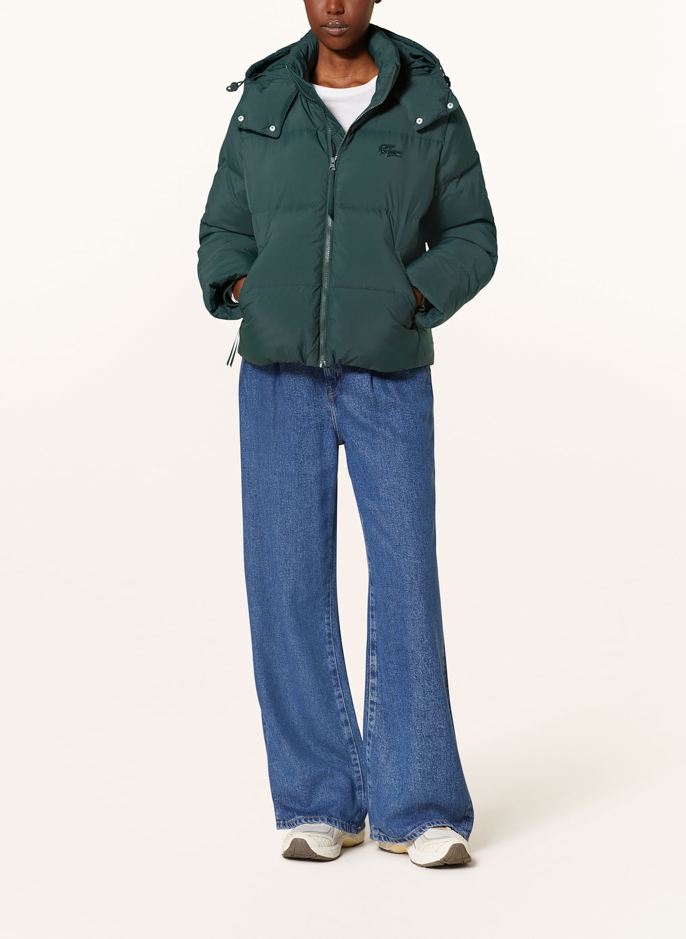 LACOSTE Daunenjacke mit abnehmbarer Kapuze: PETROL