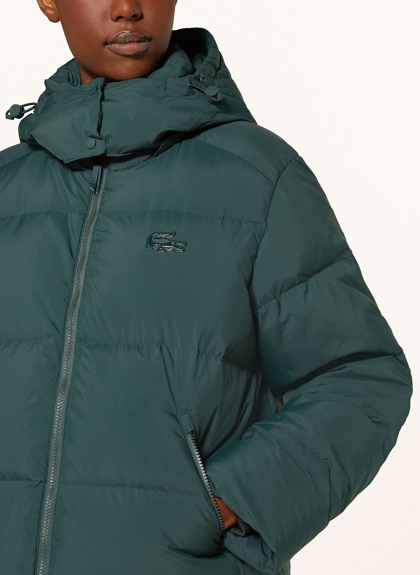 LACOSTE Daunenjacke mit abnehmbarer Kapuze: PETROL