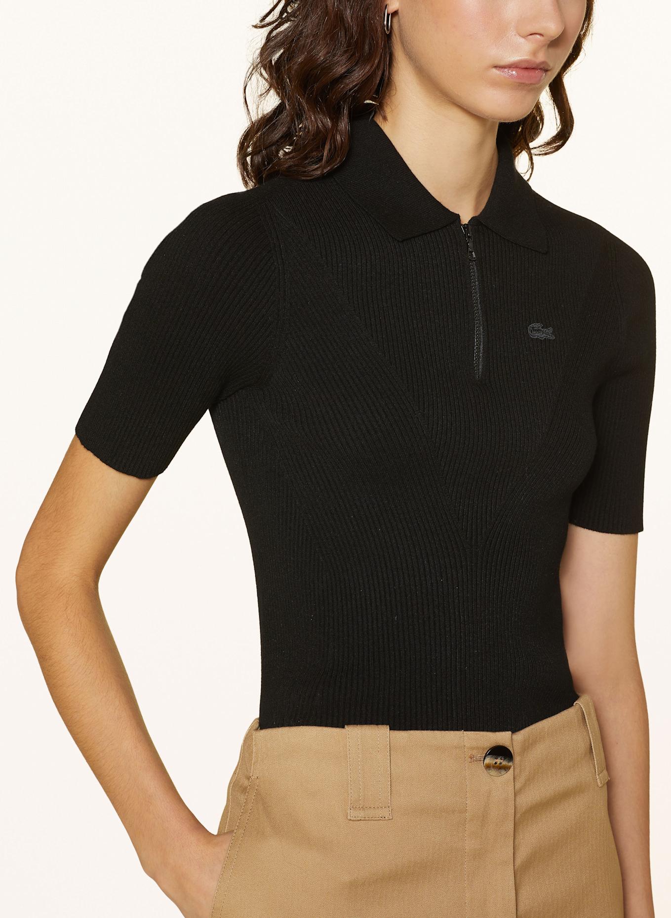 LACOSTE Strickshirt in schwarz