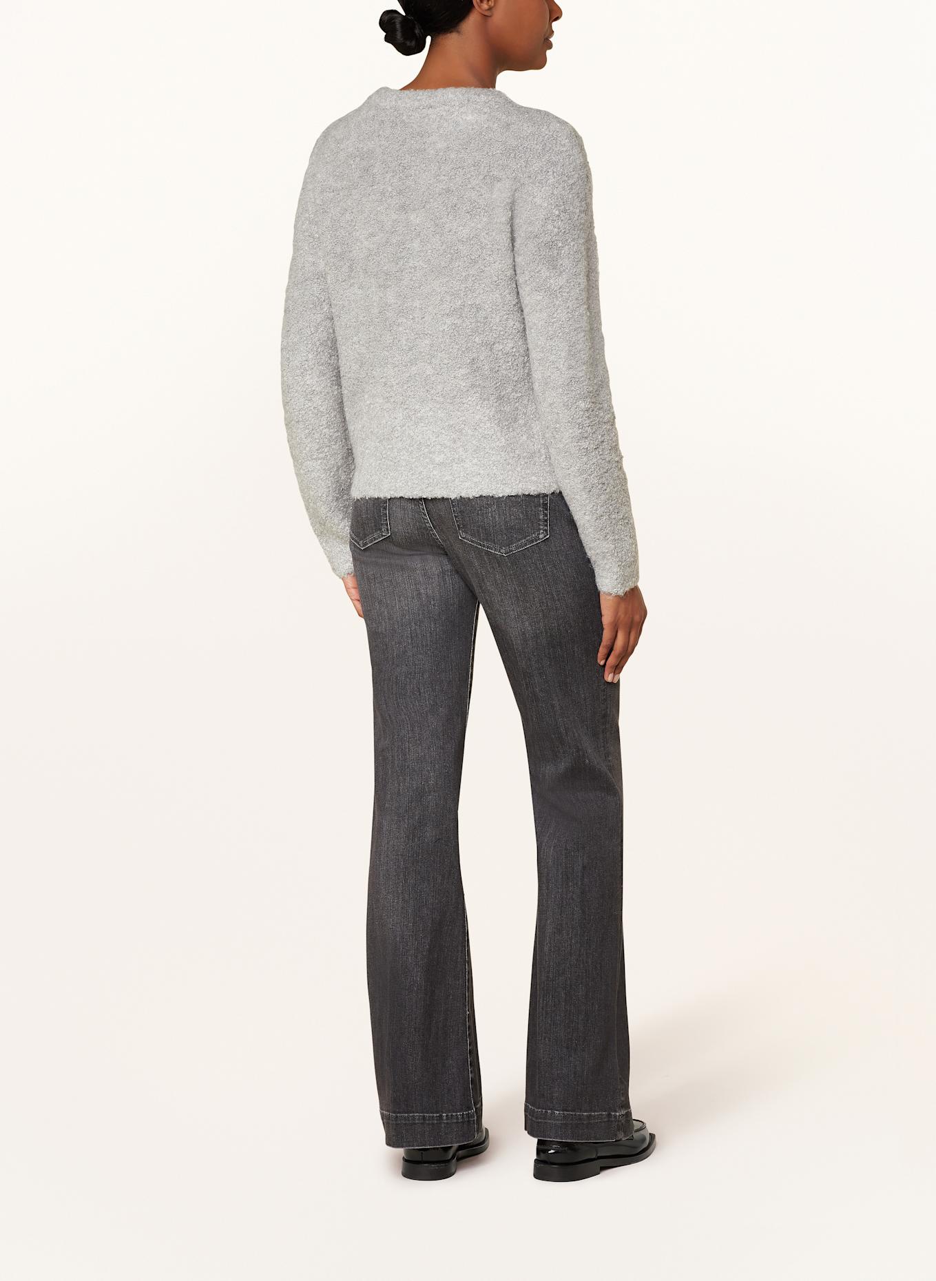 BETTY&CO Bouclè sweater with decorative beads: LIGHT GRAY