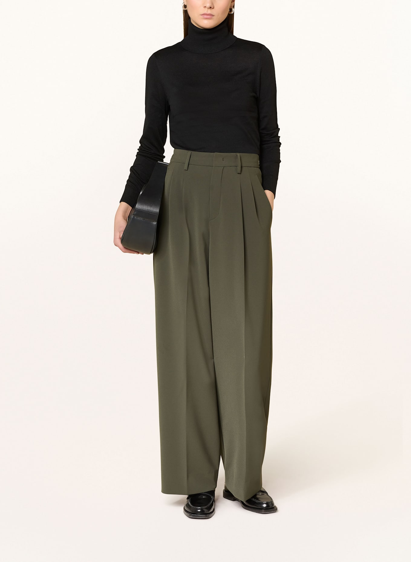 LAUREN RALPH LAUREN Turtleneck sweater with silk: BLACK