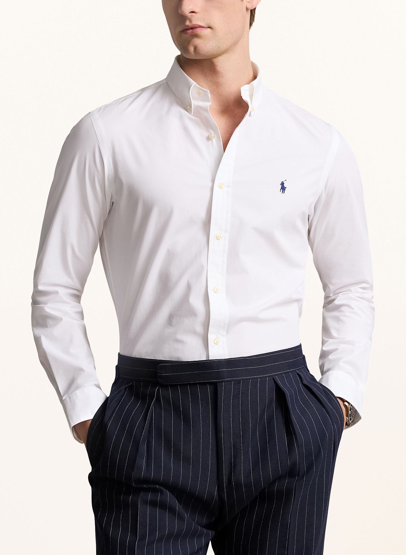 White slim fit polo ralph lauren shirt hotsell