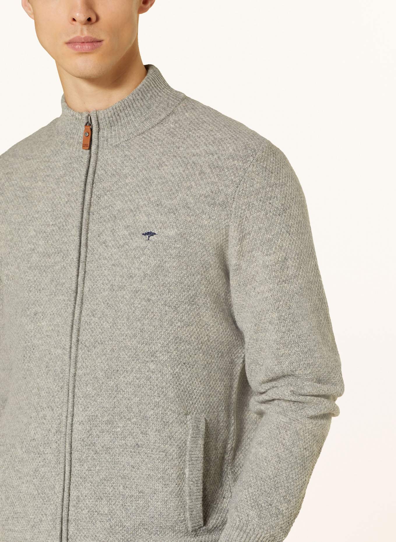 FYNCH-HATTON Cardigan, Color: LIGHT GRAY (Image 4)