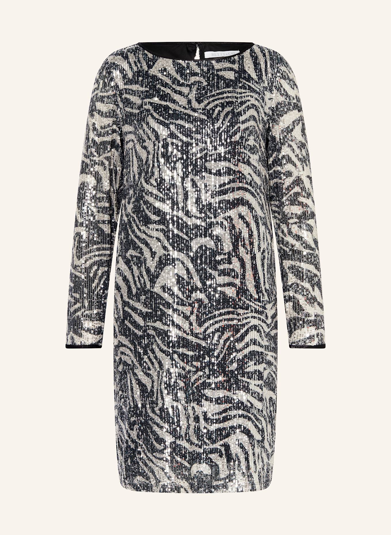 BETTY&CO Šaty s flitry: ČERNÁ / REŽNÁ