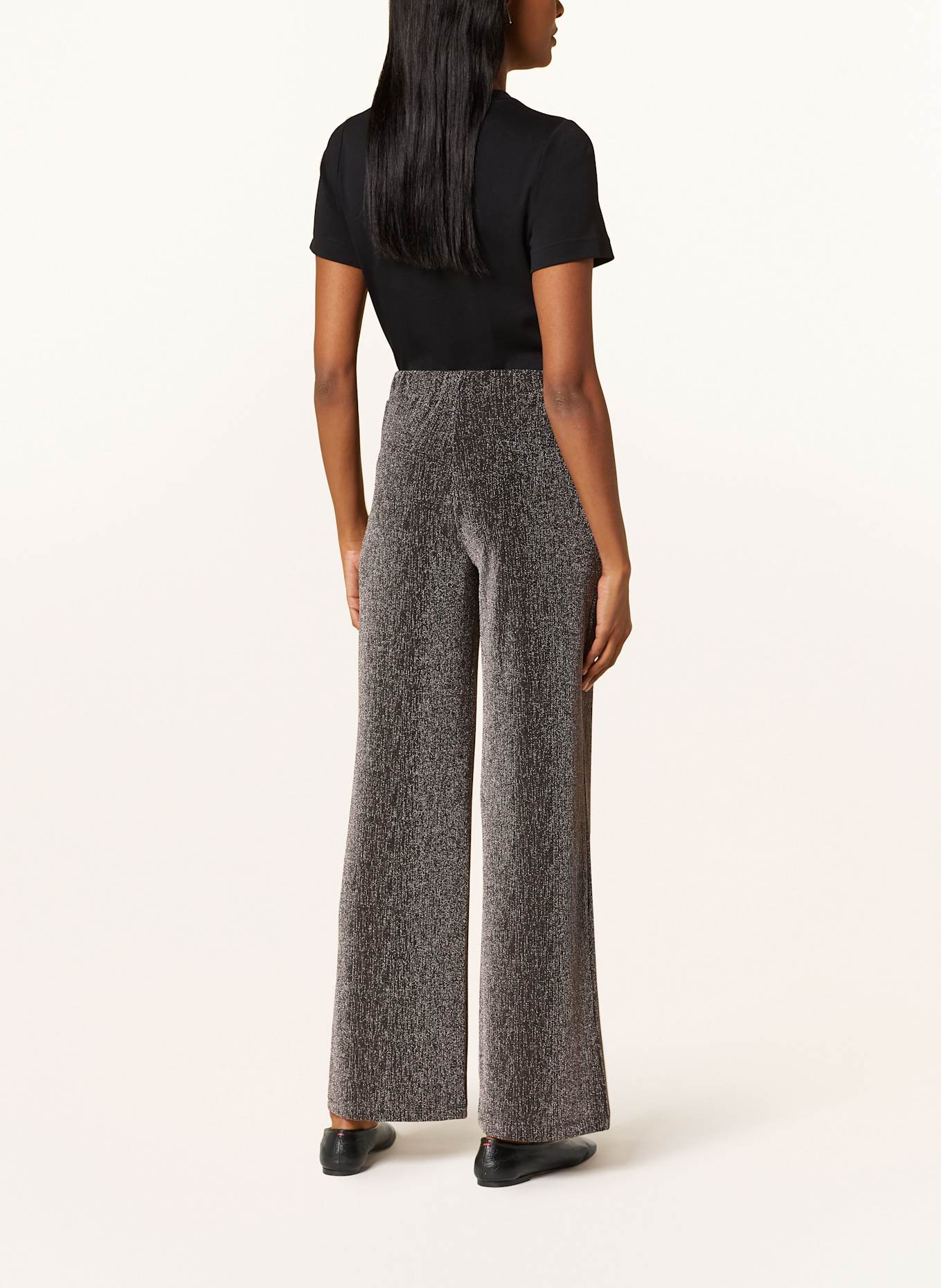 BETTY&CO Marlenehose mit Glitzergarn: SCHWARZ / SILBER