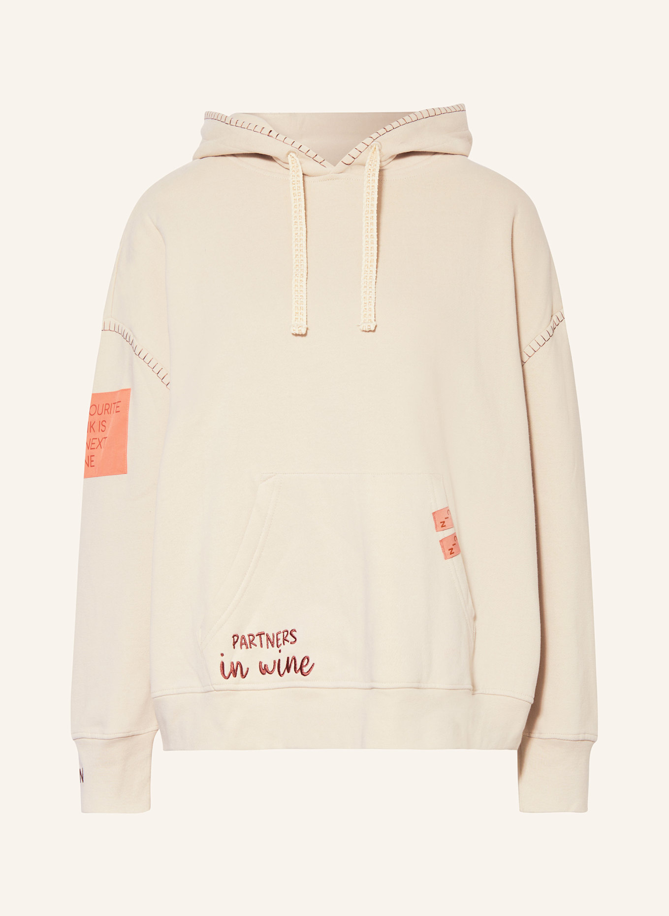 Smith & Soul CRAZY hoodie with sequins, Color: CREAM (Image 1)
