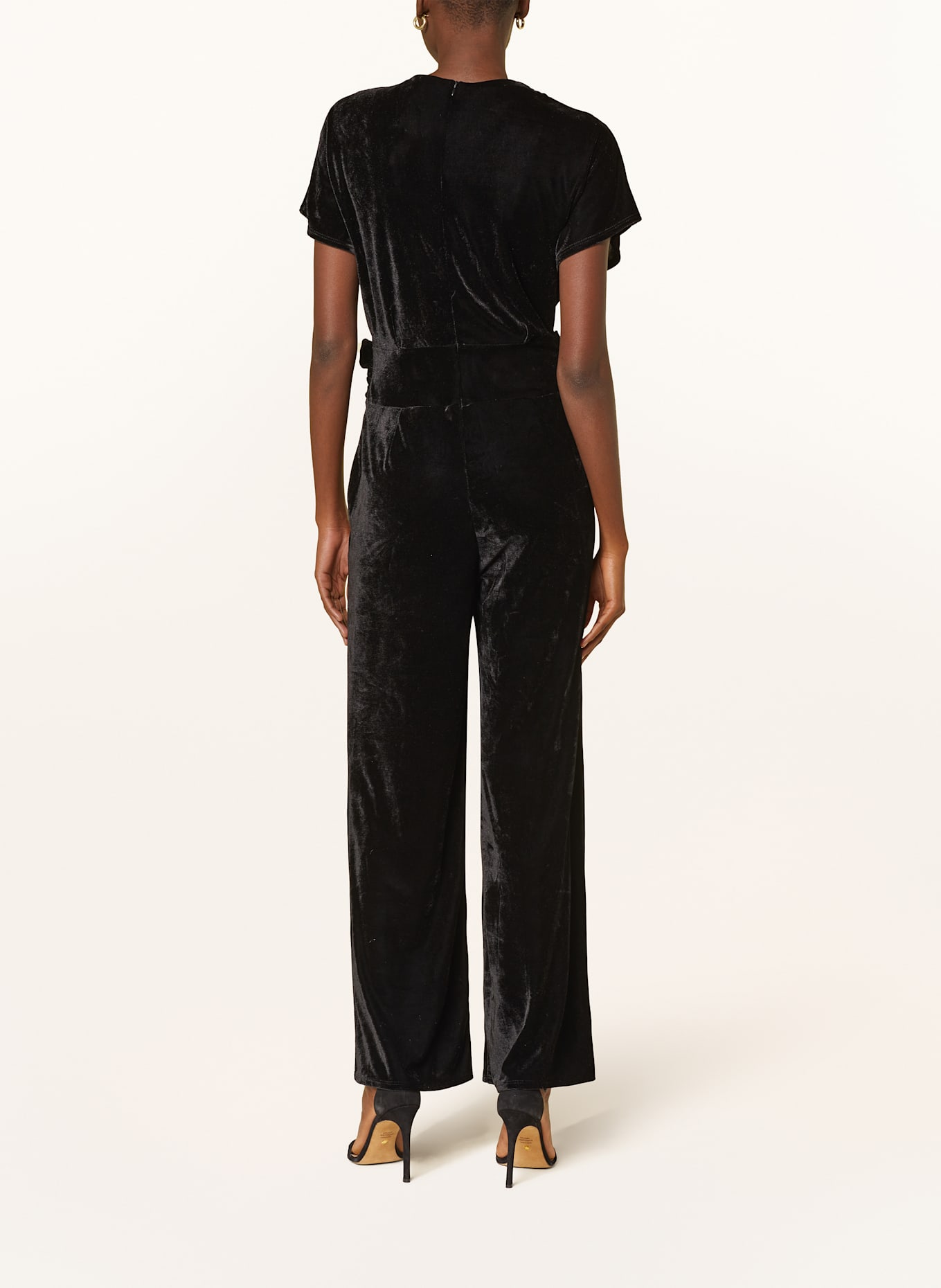 CARTOON Velvet jumpsuit: BLACK
