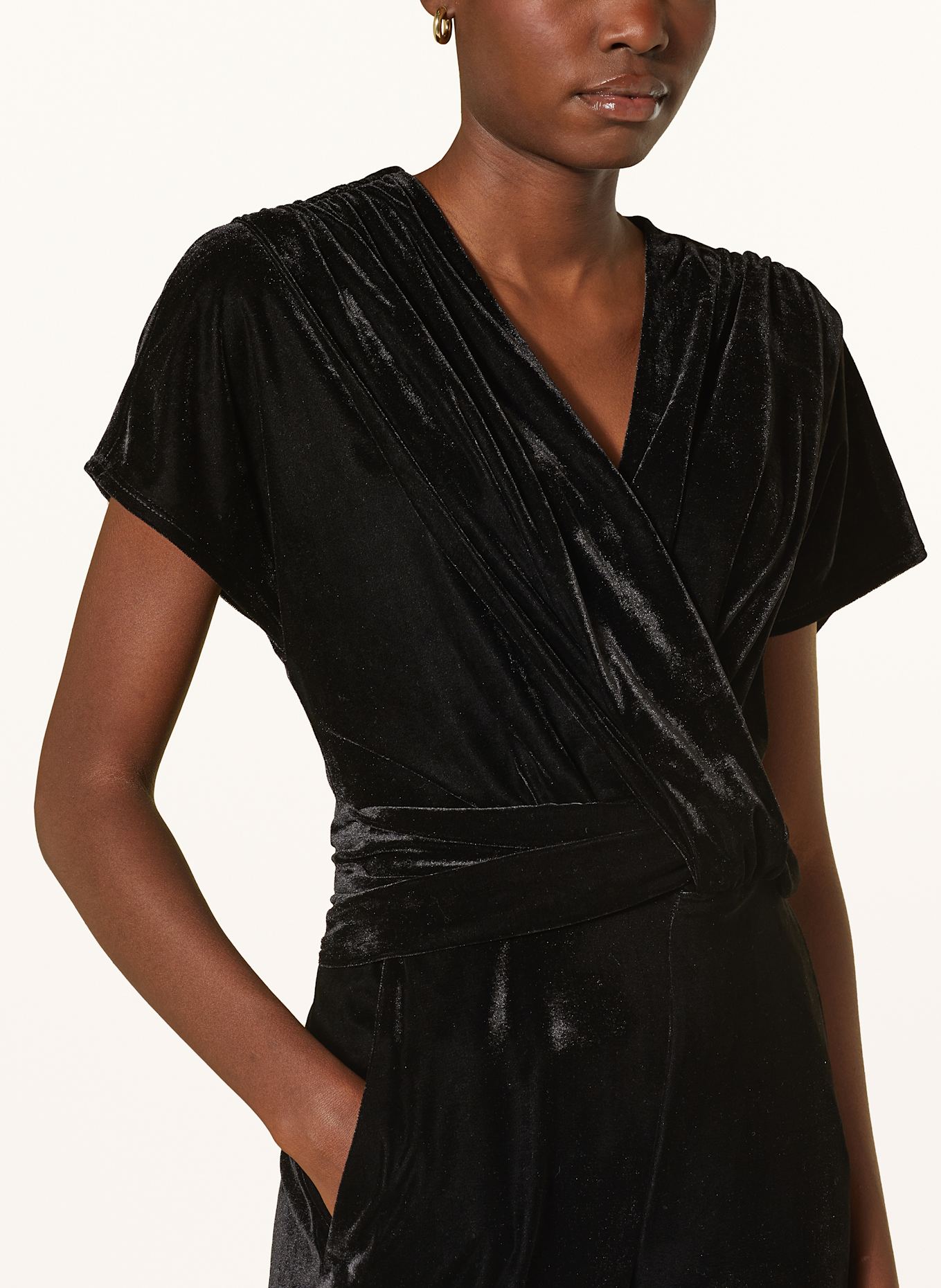 CARTOON Velvet jumpsuit: BLACK