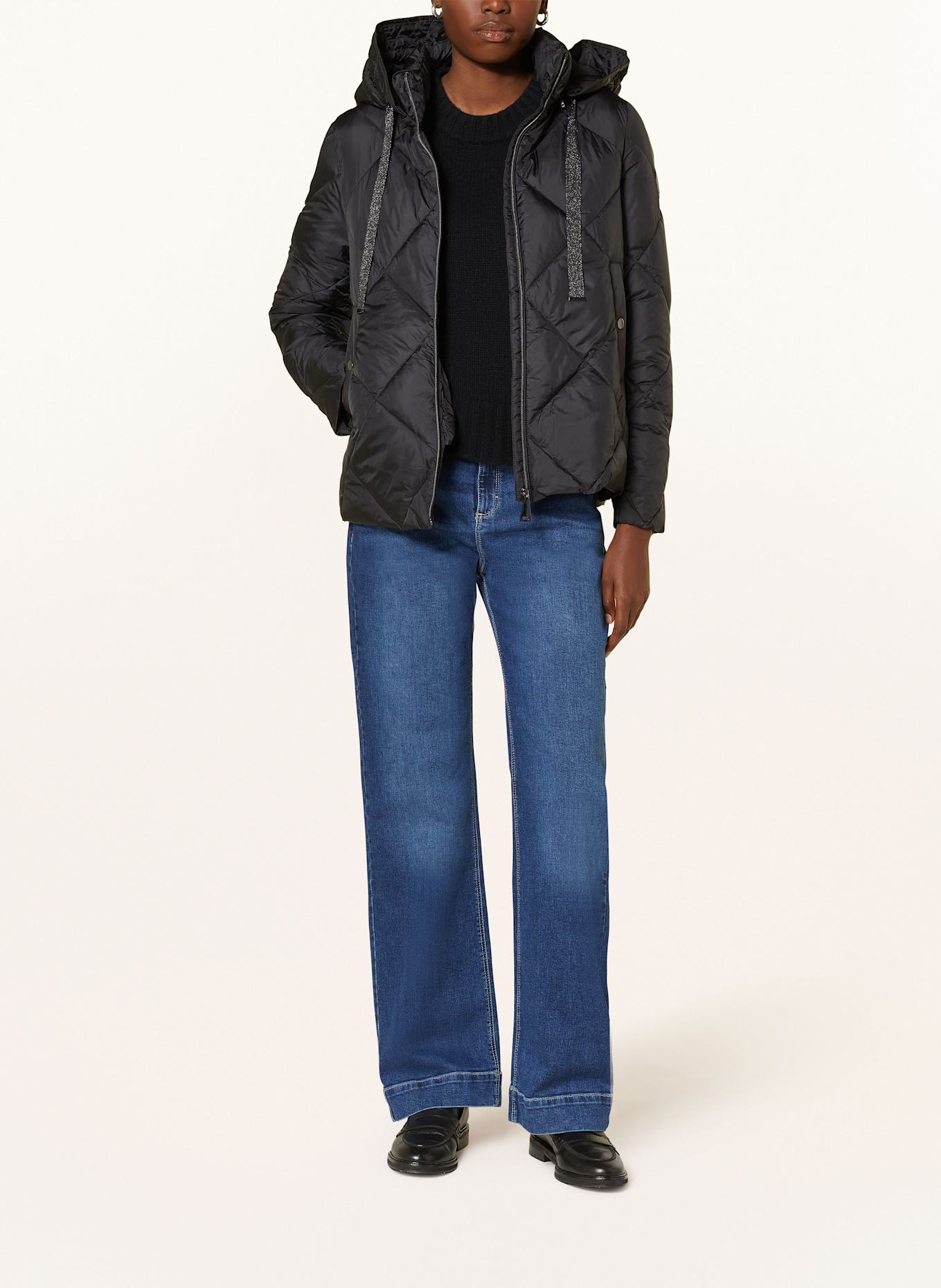 CARTOON Steppjacke mit abnehmbarer Kapuze: SCHWARZ