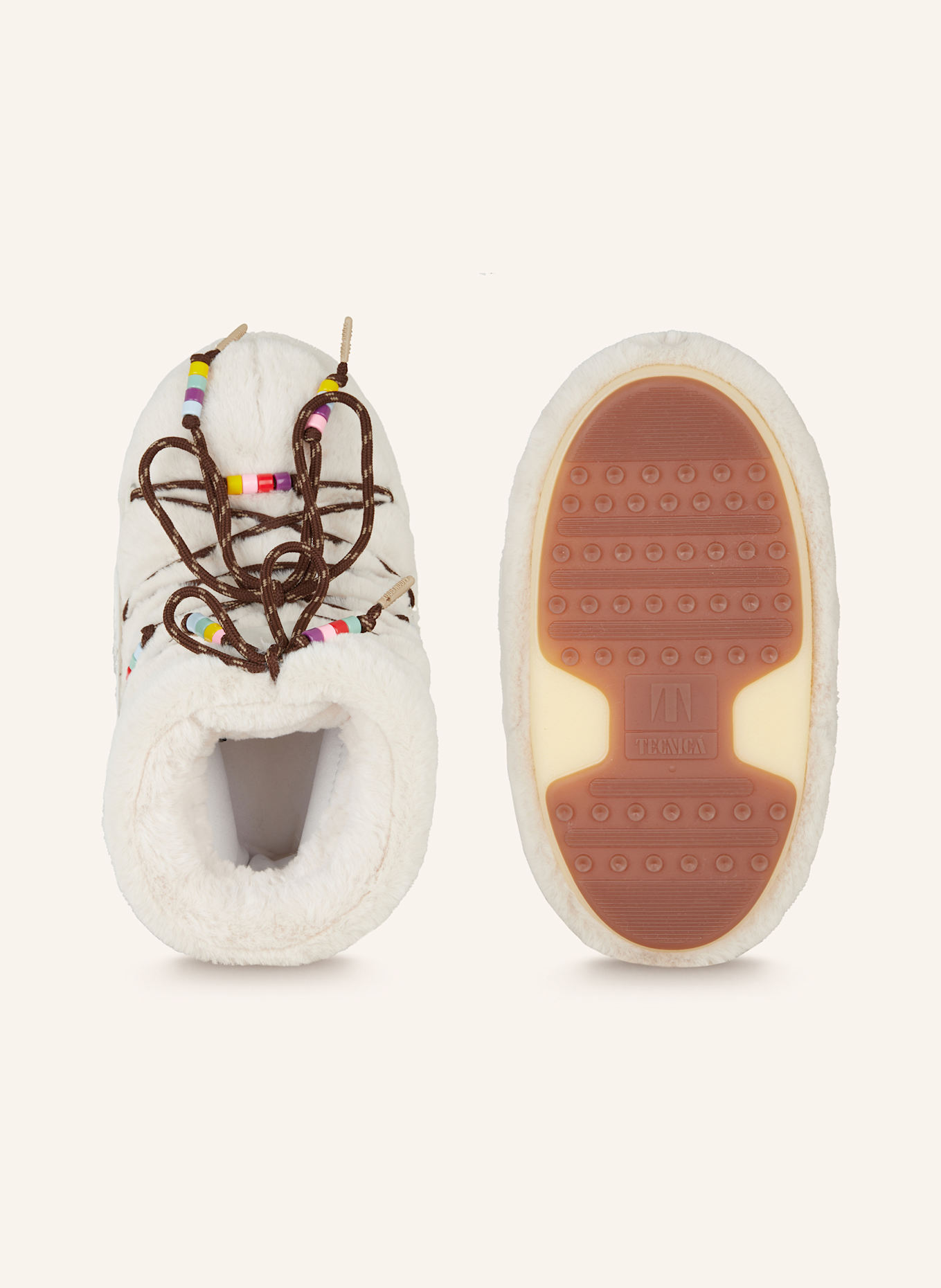 MOON BOOT MOON BOOT ICON LOW FAUX FUR BEADS: CREME