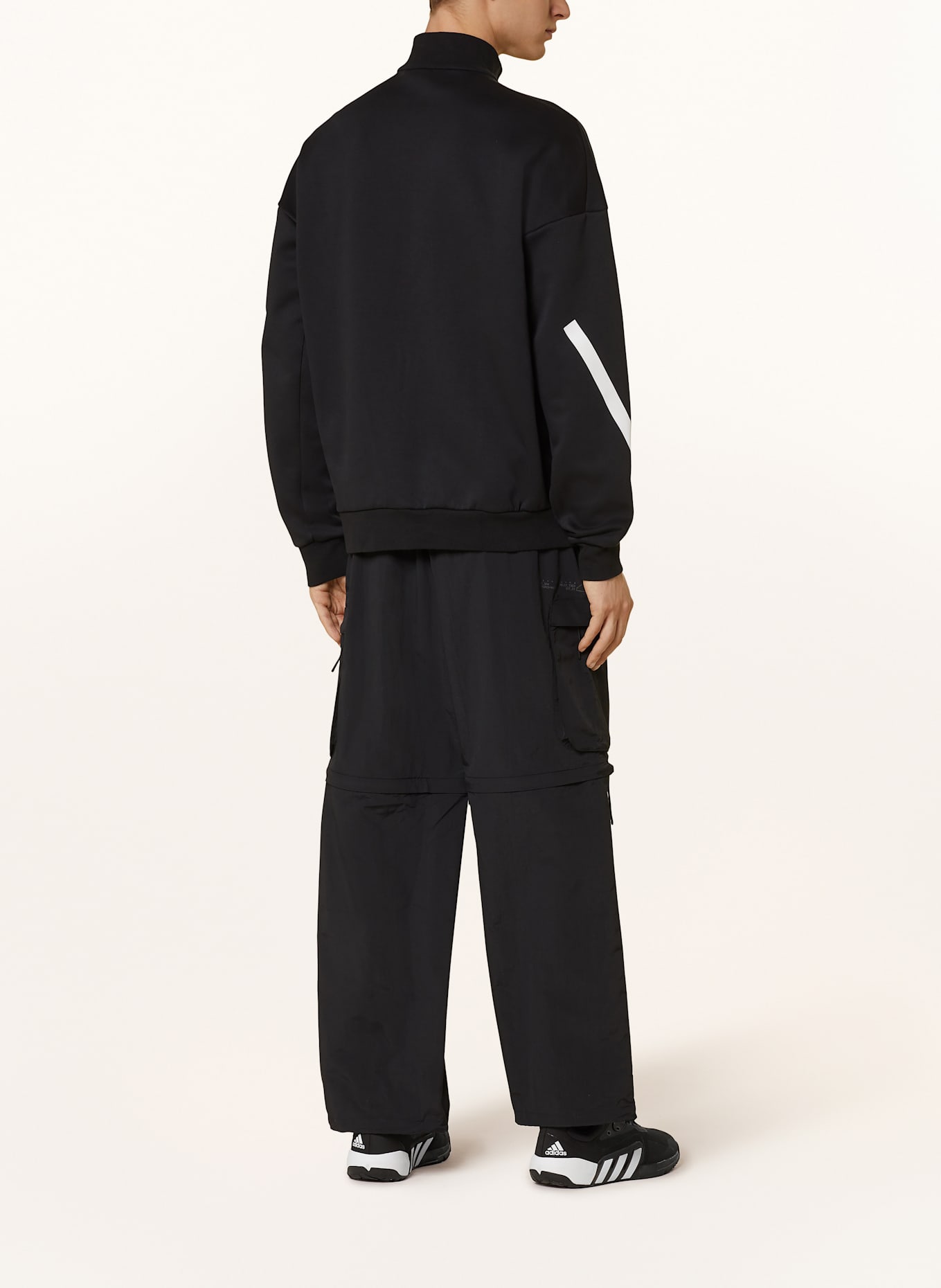 adidas Half-zip sweater: BLACK/ WHITE