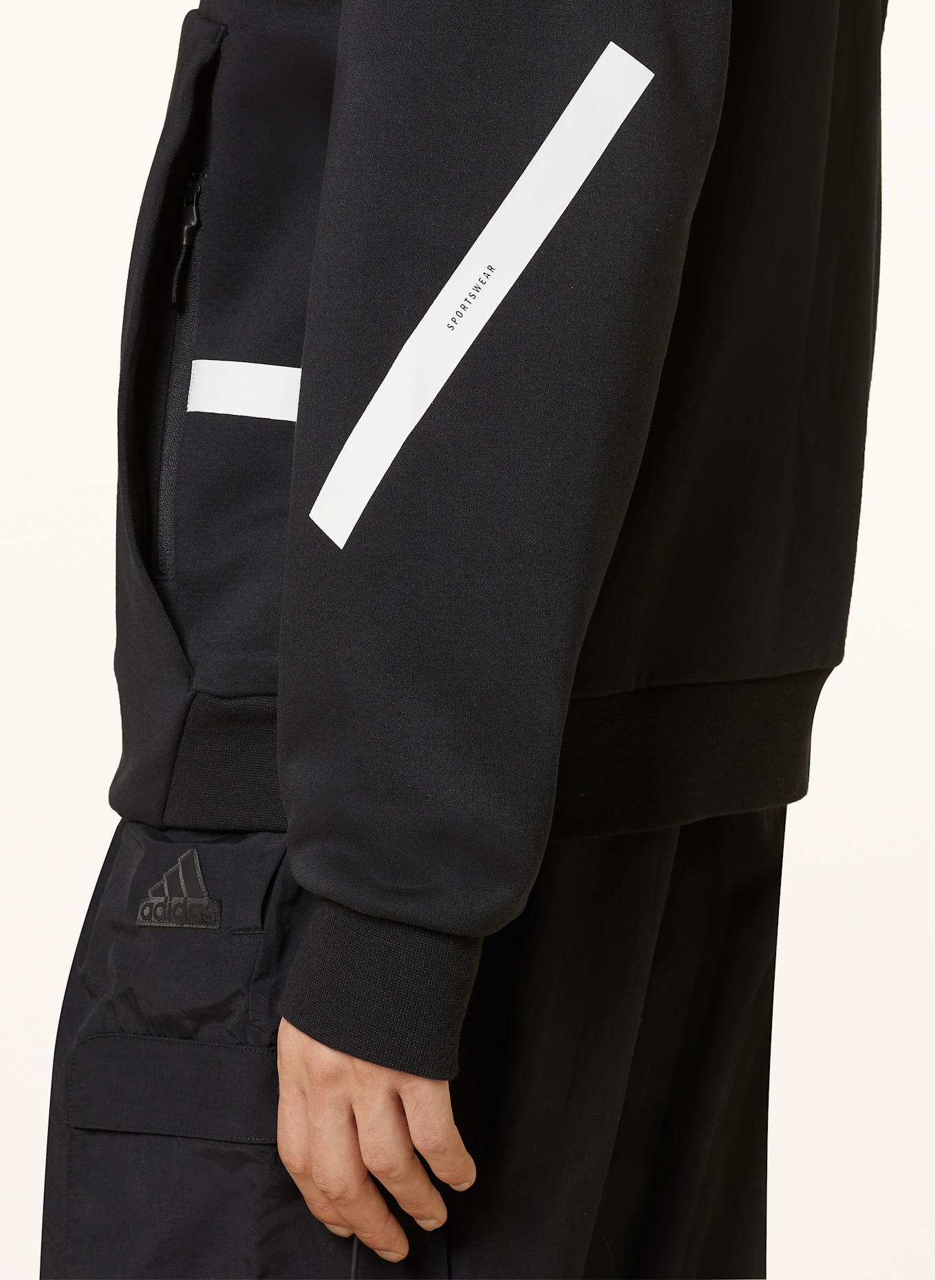 adidas Half-zip sweater: BLACK/ WHITE