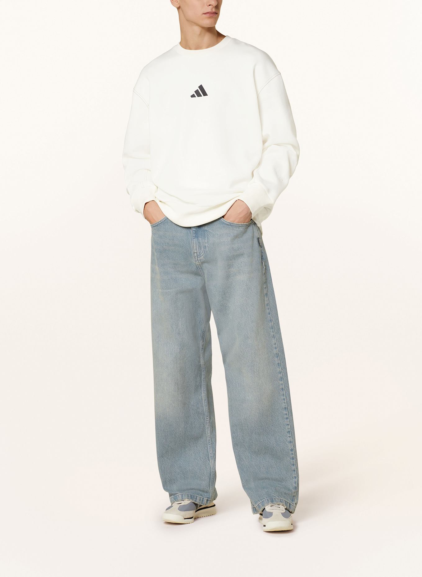 adidas Sweatshirt: WHITE/ BLACK