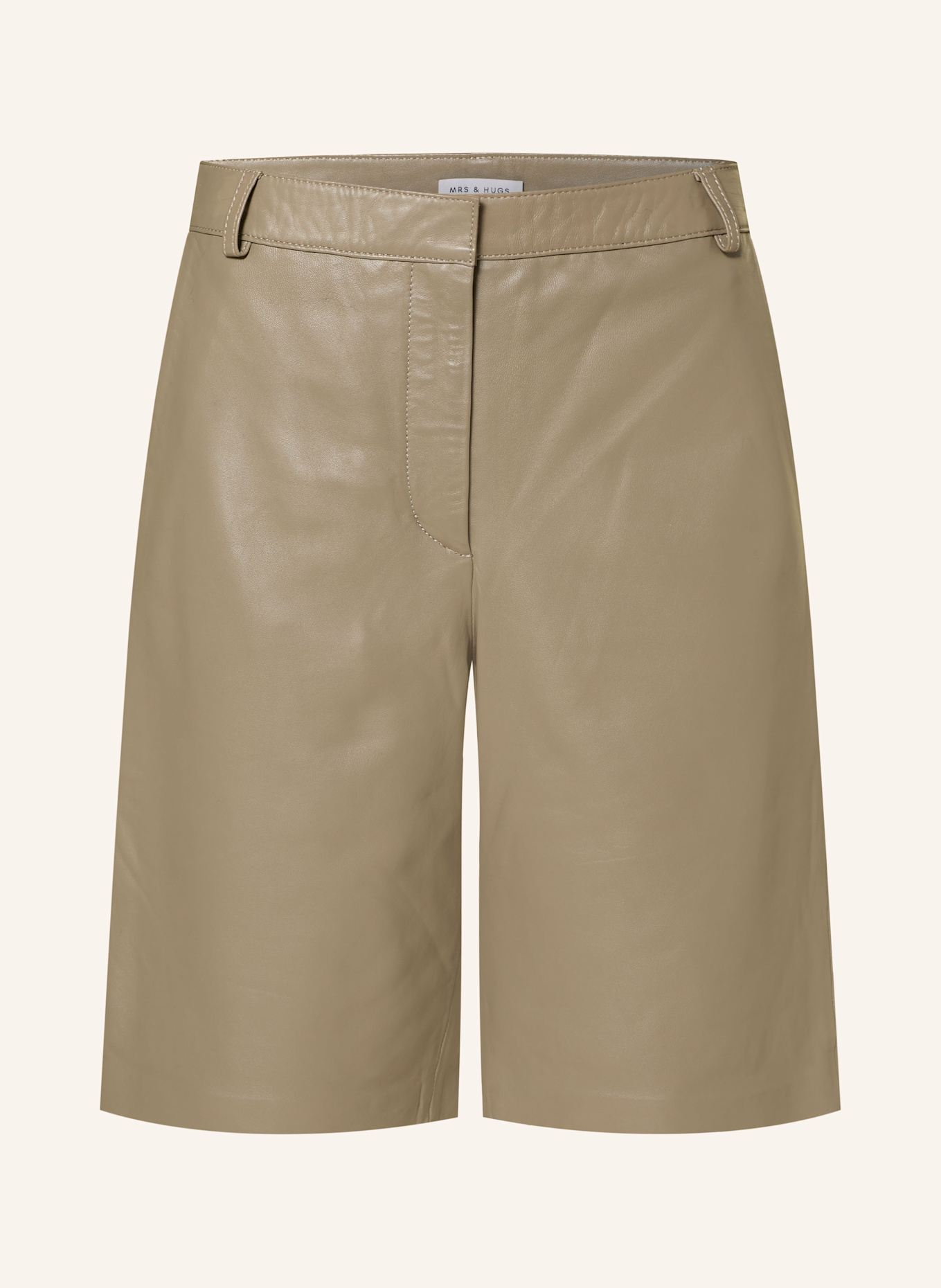 MRS & HUGS Ledershorts: TAUPE