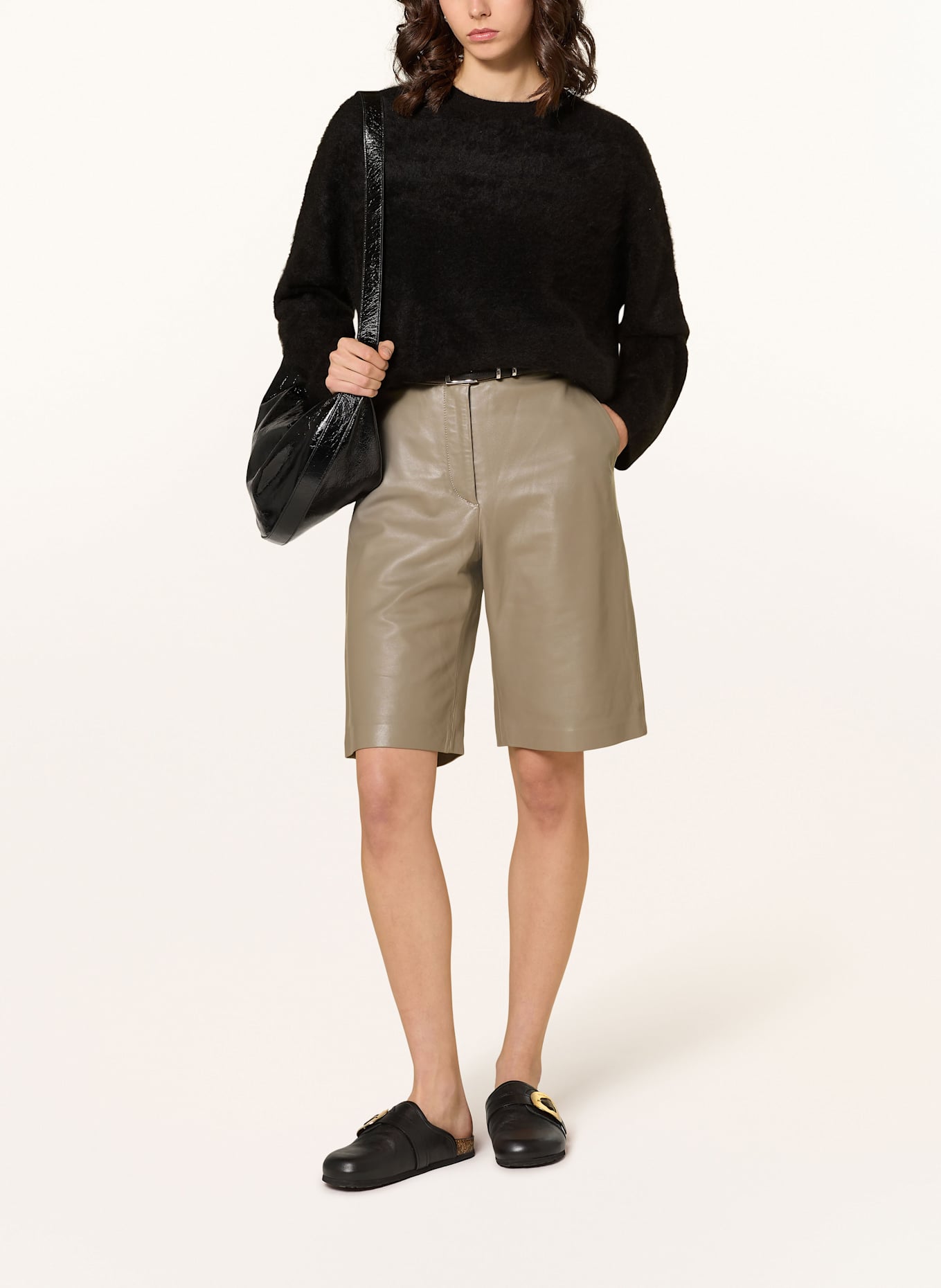 MRS & HUGS Ledershorts: TAUPE