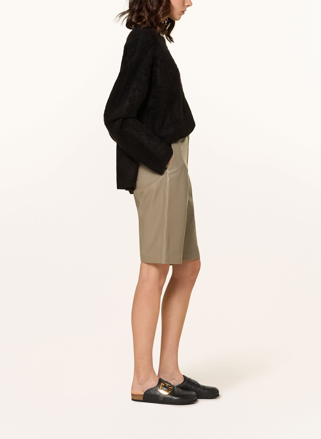 MRS & HUGS Ledershorts: TAUPE