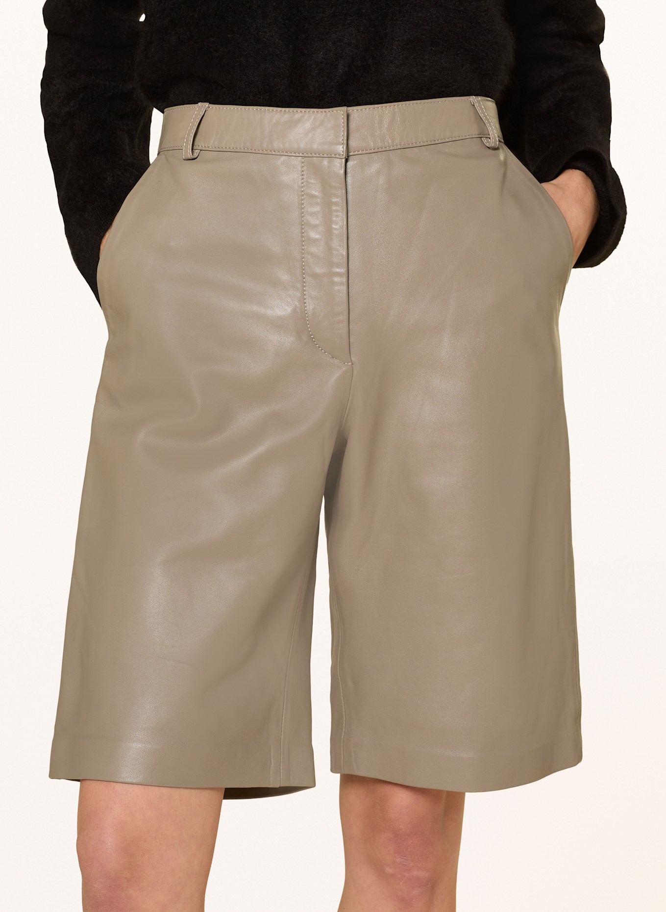 MRS & HUGS Ledershorts: TAUPE