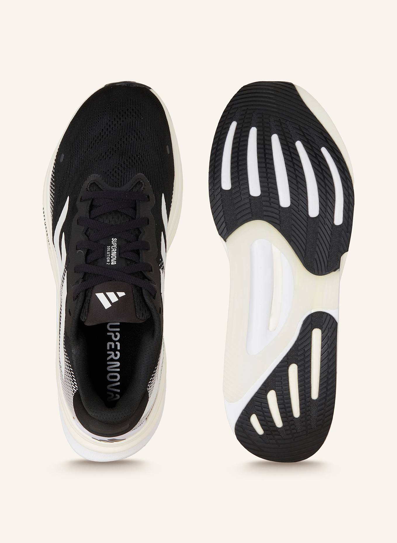 adidas SUPERNOVA SOLUTION 2.0 LAUFSCHUH: SCHWARZ/ WEISS