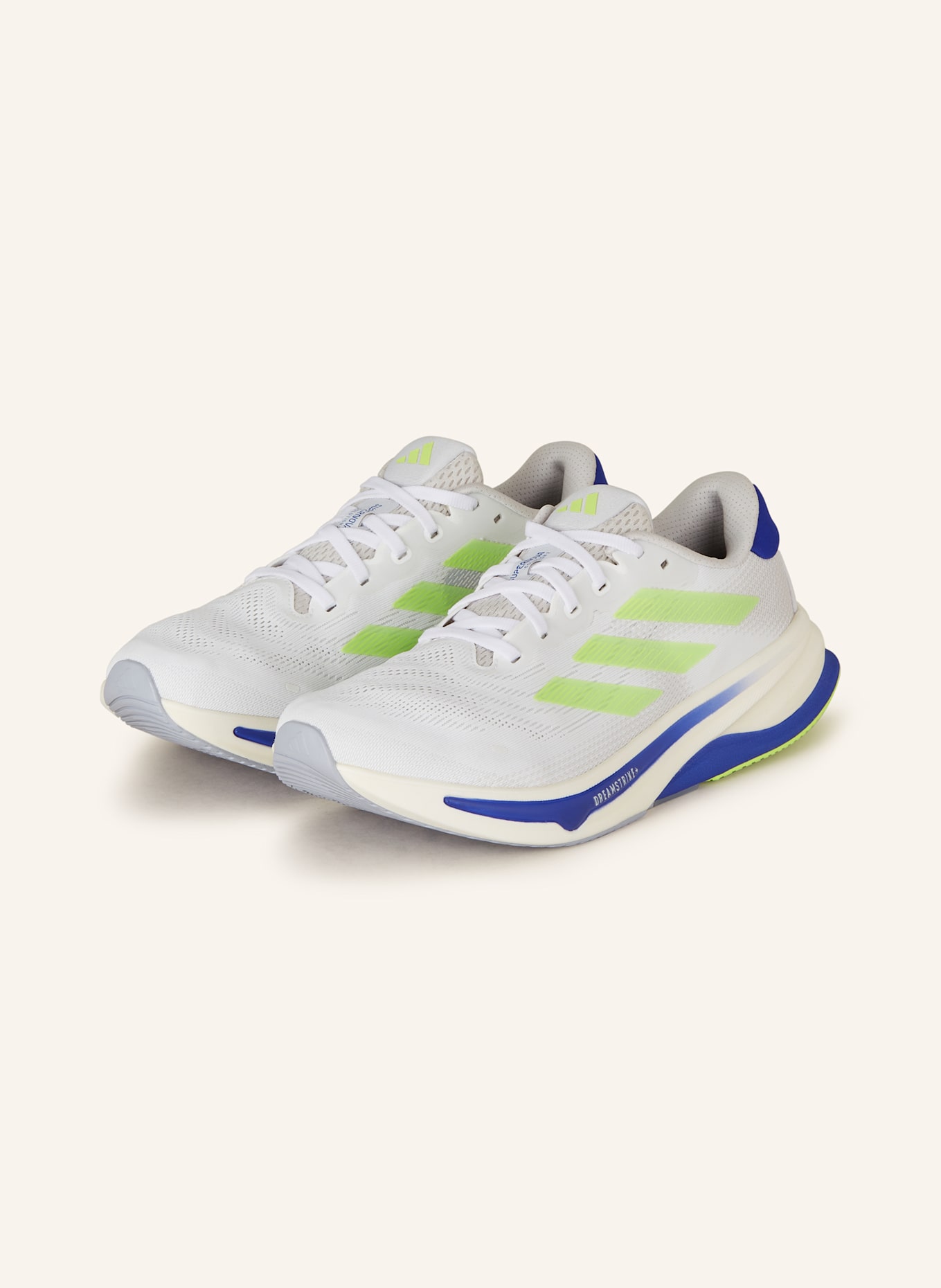 adidas Laufschuhe SUPERNOVA SOLUTION 2: WEISS/ BLAU/ NEONGELB