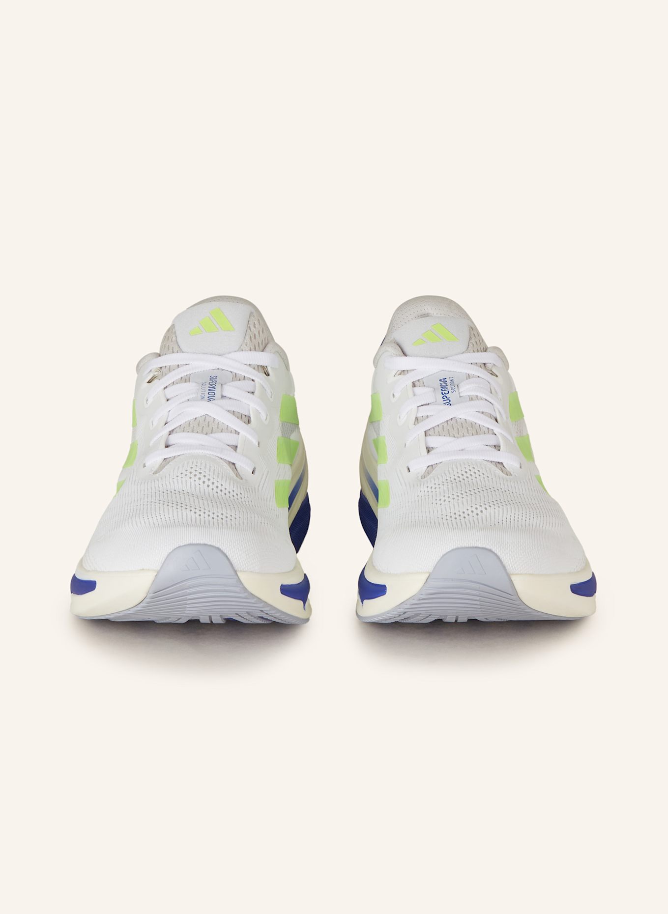adidas Laufschuhe SUPERNOVA SOLUTION 2: WEISS/ BLAU/ NEONGELB