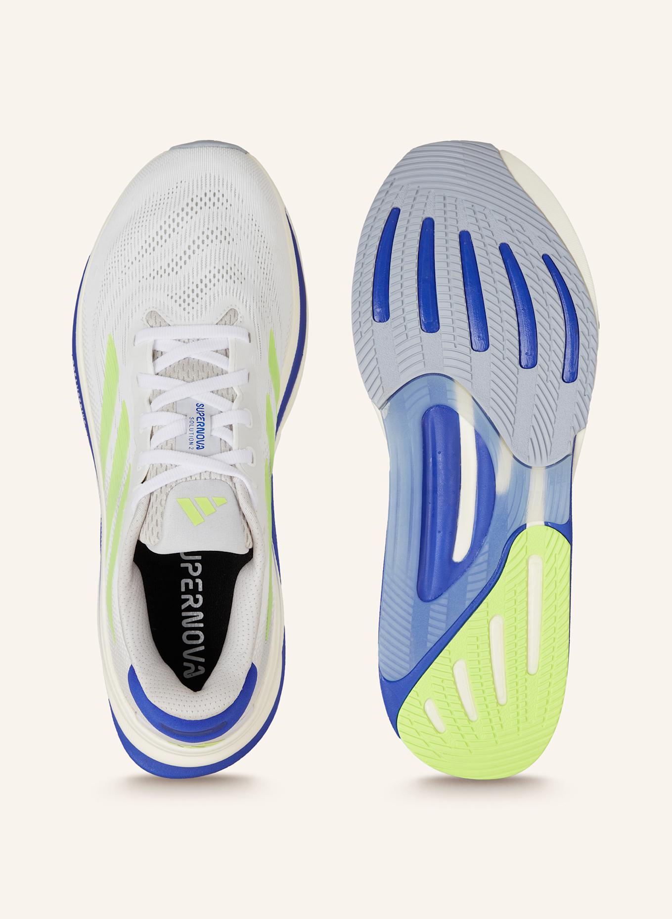adidas Laufschuhe SUPERNOVA SOLUTION 2: WEISS/ BLAU/ NEONGELB