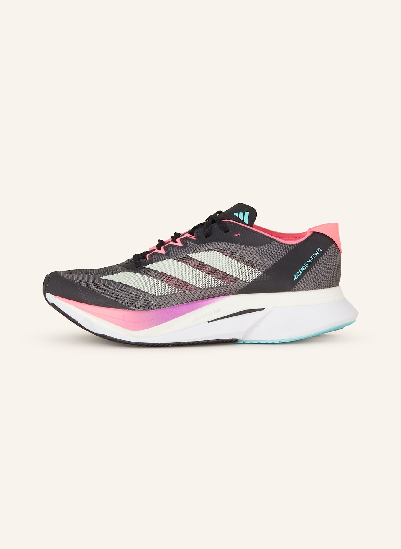 adidas Laufschuhe ADIZERO BOSTON 12: SCHWARZ/ NEONPINK/ GRAU