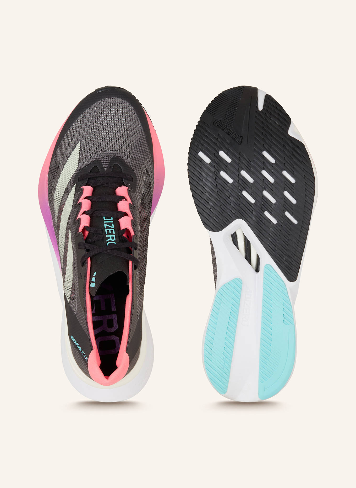 adidas Laufschuhe ADIZERO BOSTON 12: SCHWARZ/ NEONPINK/ GRAU