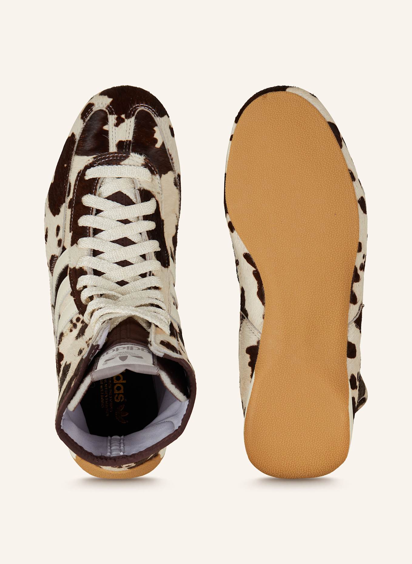 adidas Originals RASANT hightop sneaker in dark brown ecru