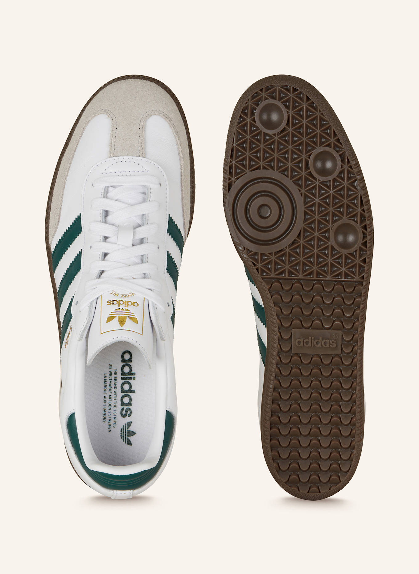 adidas Originals Sneaker SAMBA OG: WEISS/ DUNKELGRÜN/ TAUPE
