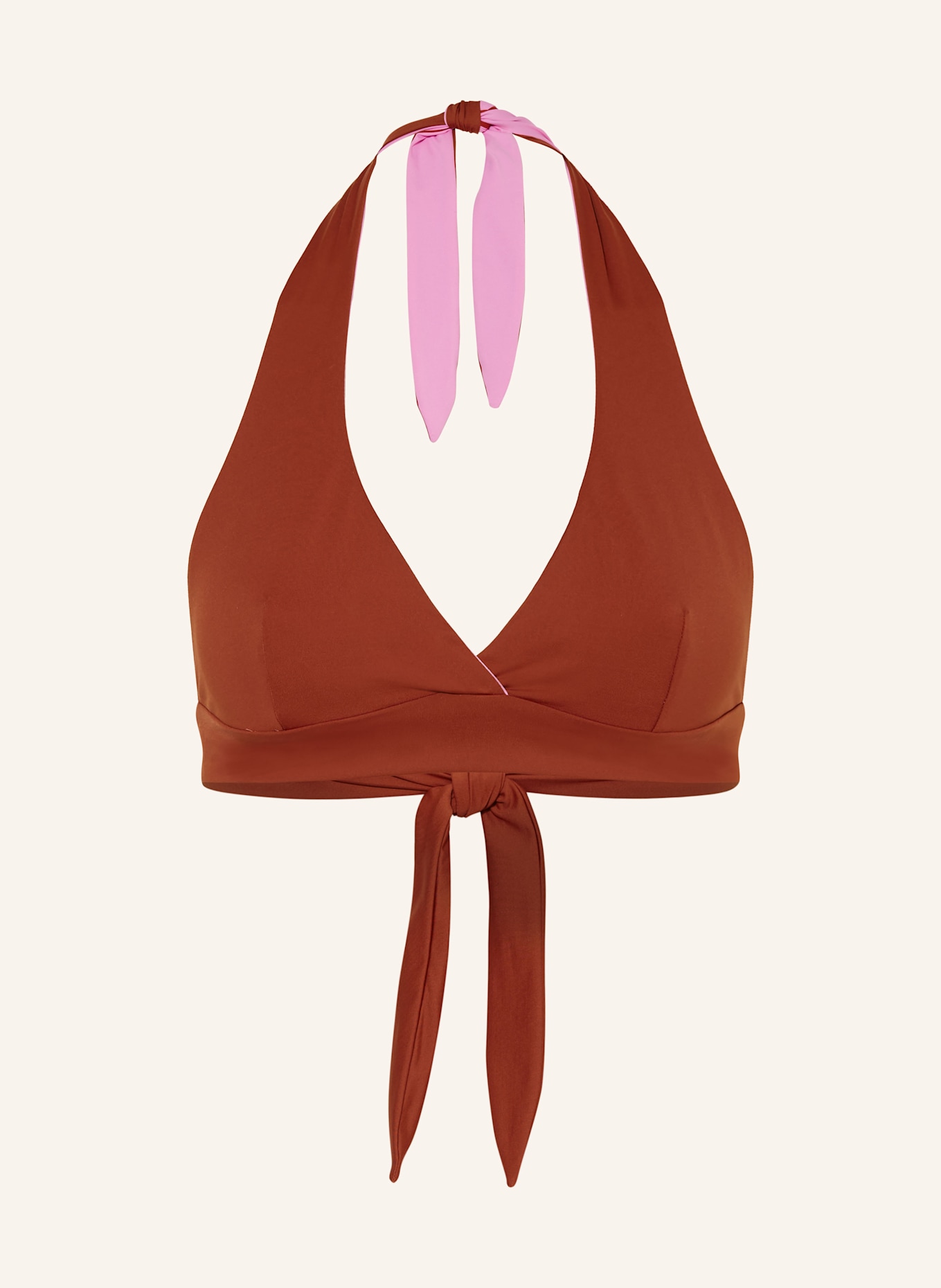 MYMARINI Neckholder-Bikini-Top NECKHOLDER TOP zum Wenden mit UV-Schutz 50+: BRAUN/ ROSA