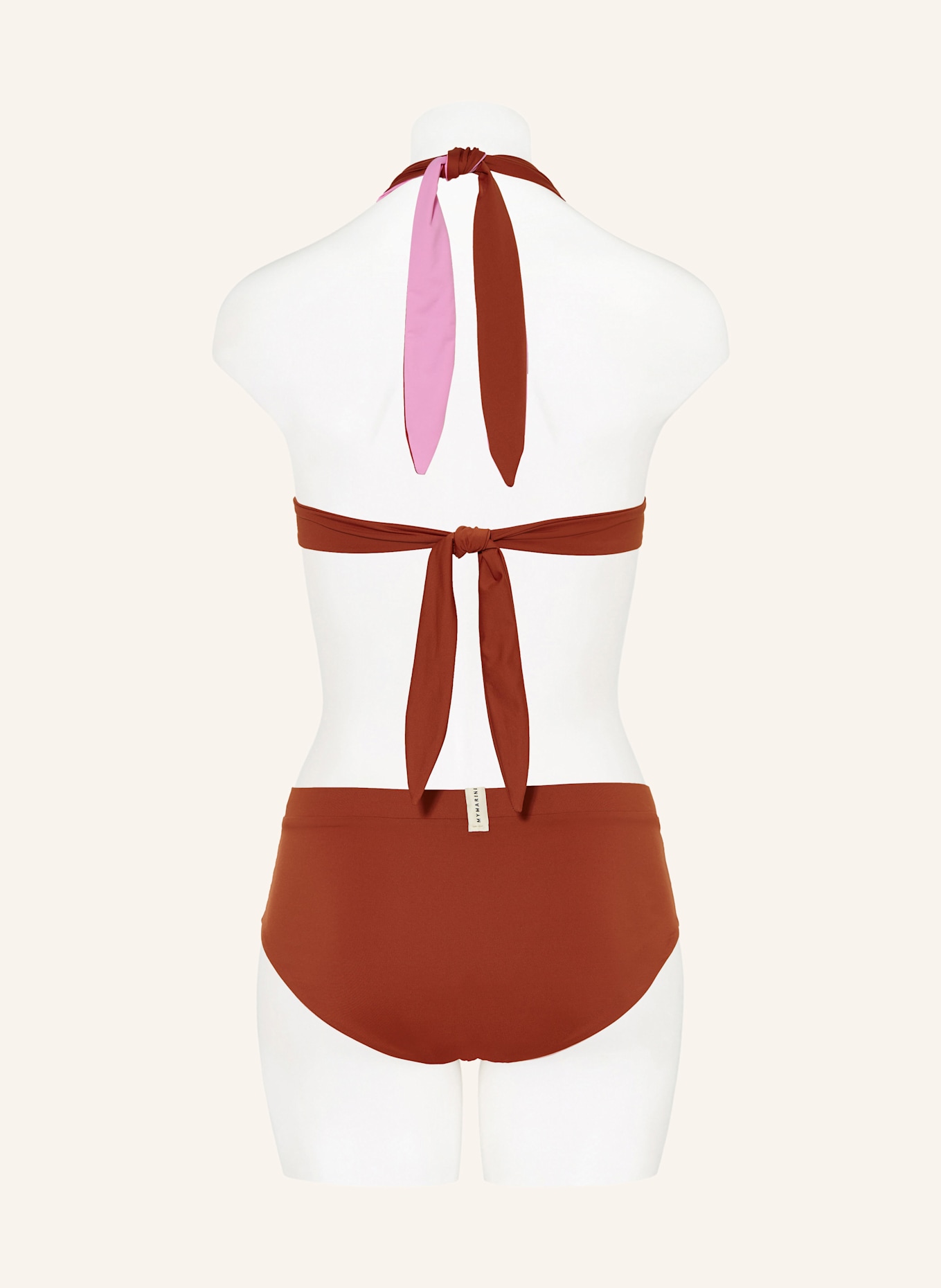 MYMARINI Neckholder-Bikini-Top NECKHOLDER TOP zum Wenden mit UV-Schutz 50+: BRAUN/ ROSA