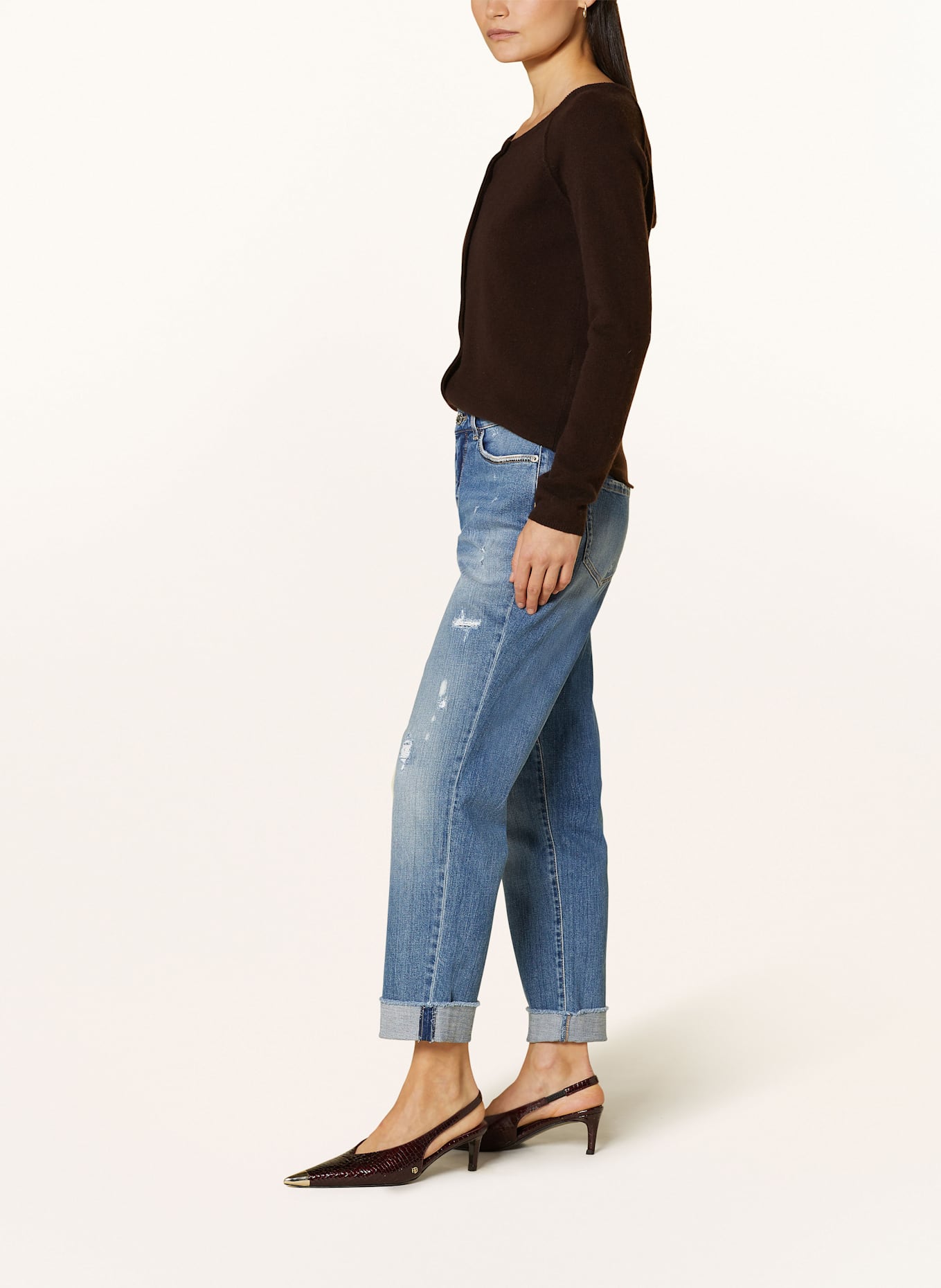 MARC CAIN Jeansy RIAD z ozdobnymi kamykami: 355 indigo blue