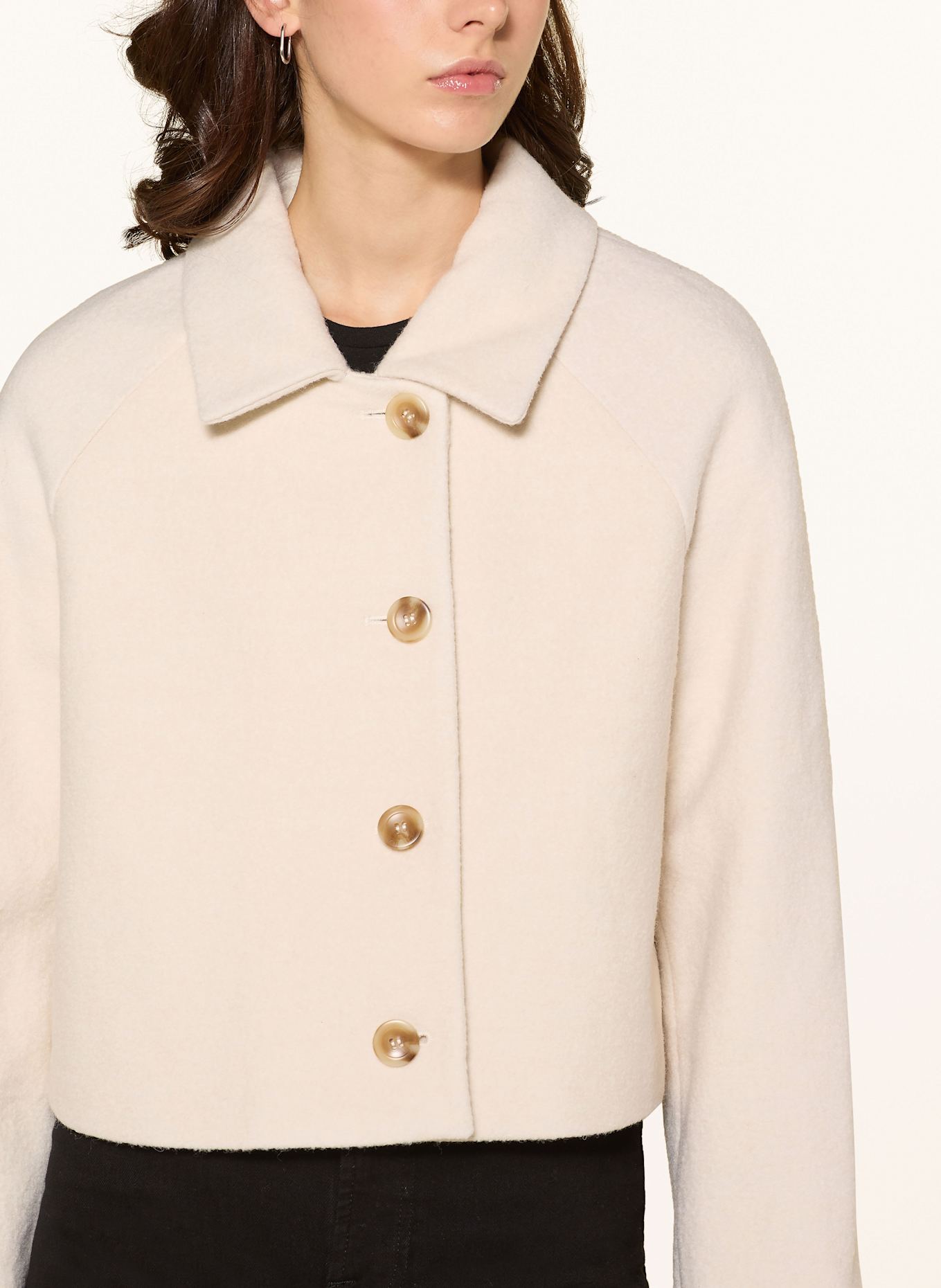 MRS & HUGS Żakiet pudełkowy: KREMOWY