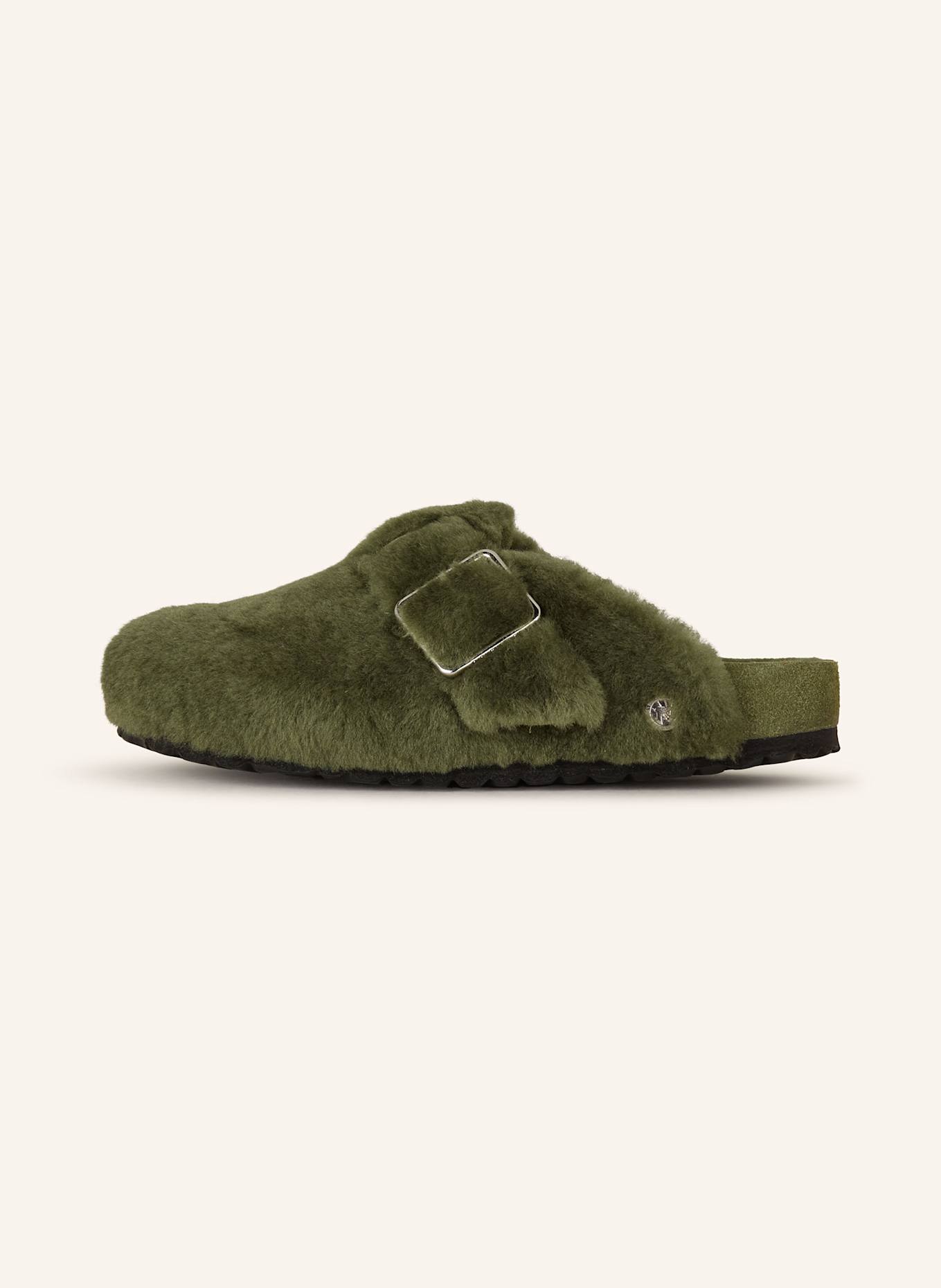 1774 BIRKENSTOCK Pantoletten BOSTON SHEARLING: GRÜN