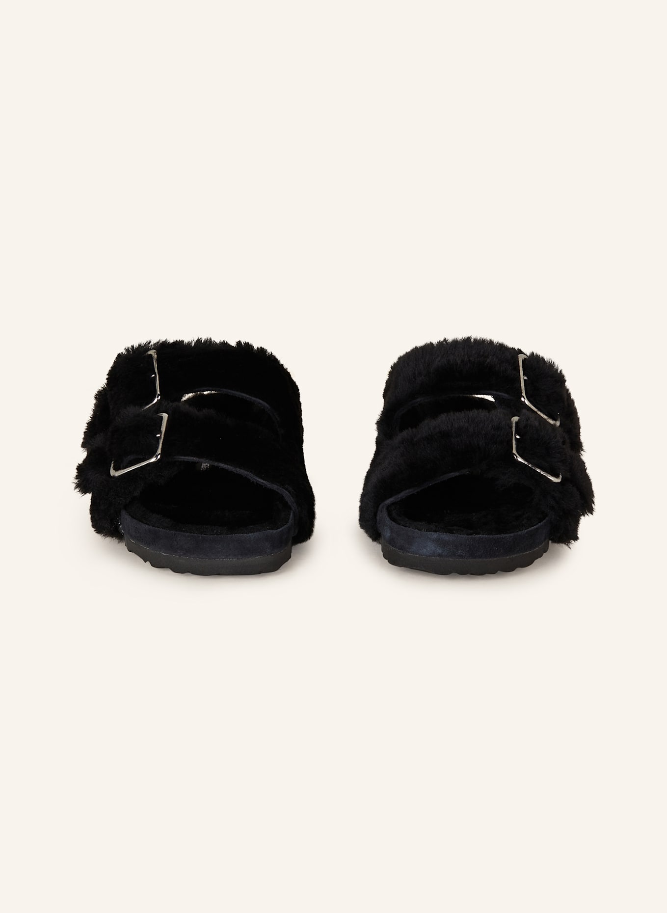 1774 BIRKENSTOCK ARIZONA SHEARLING BIG BUCKLE mules: BLACK
