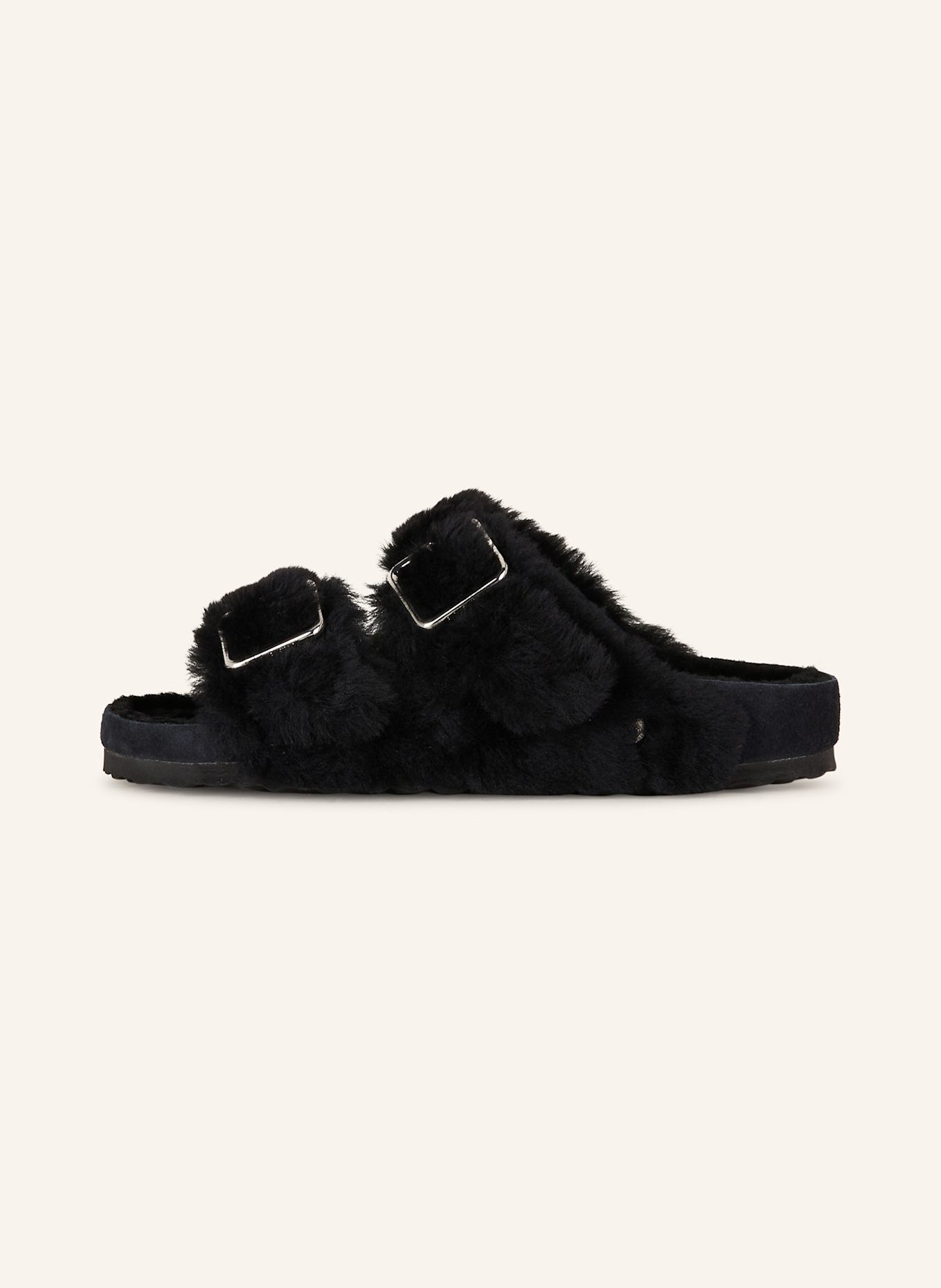 1774 BIRKENSTOCK ARIZONA SHEARLING BIG BUCKLE mules: BLACK