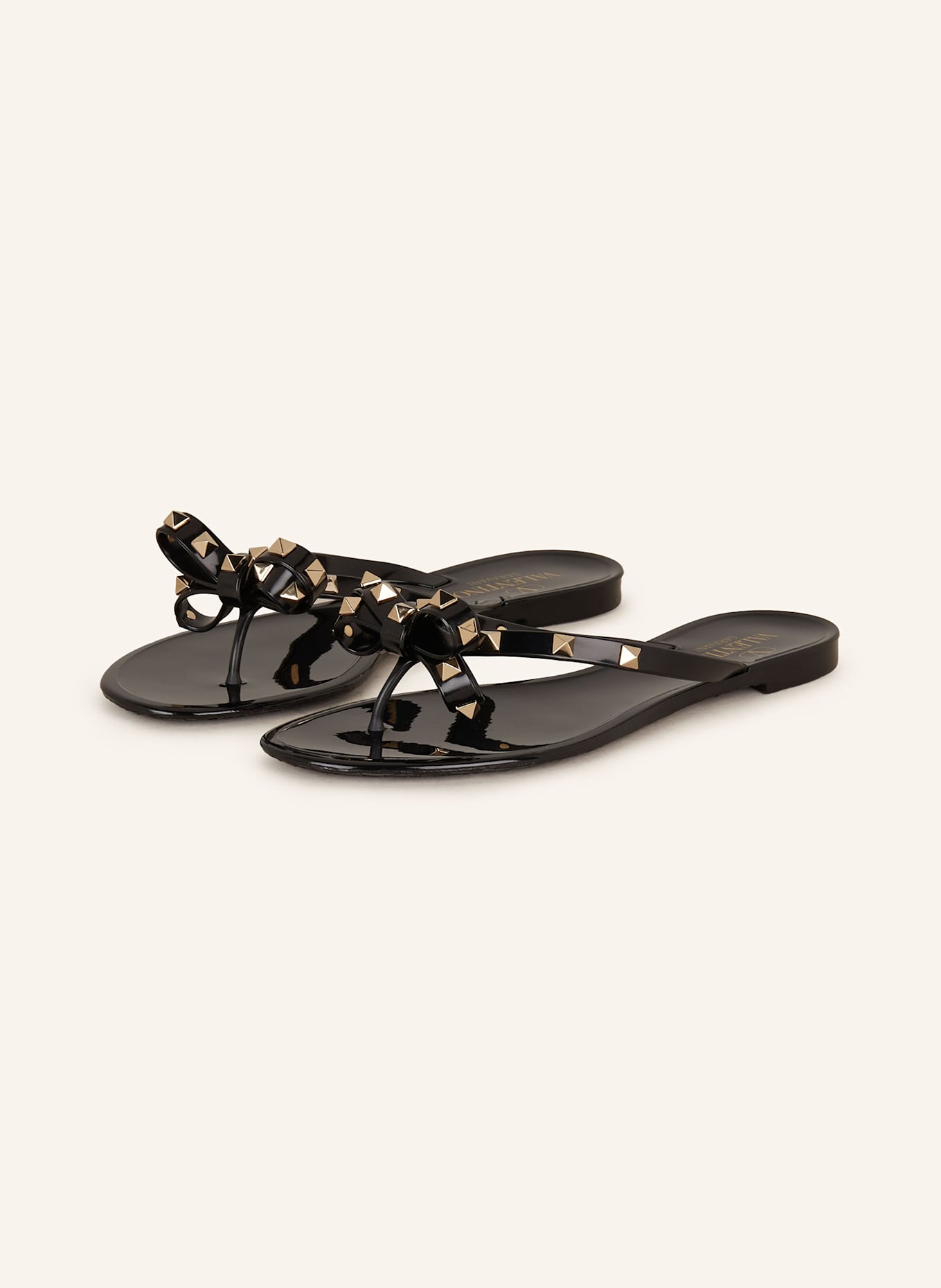 VALENTINO GARAVANI Zehentrenner SUMMER ROCKSTUD mit Nieten: SCHWARZ